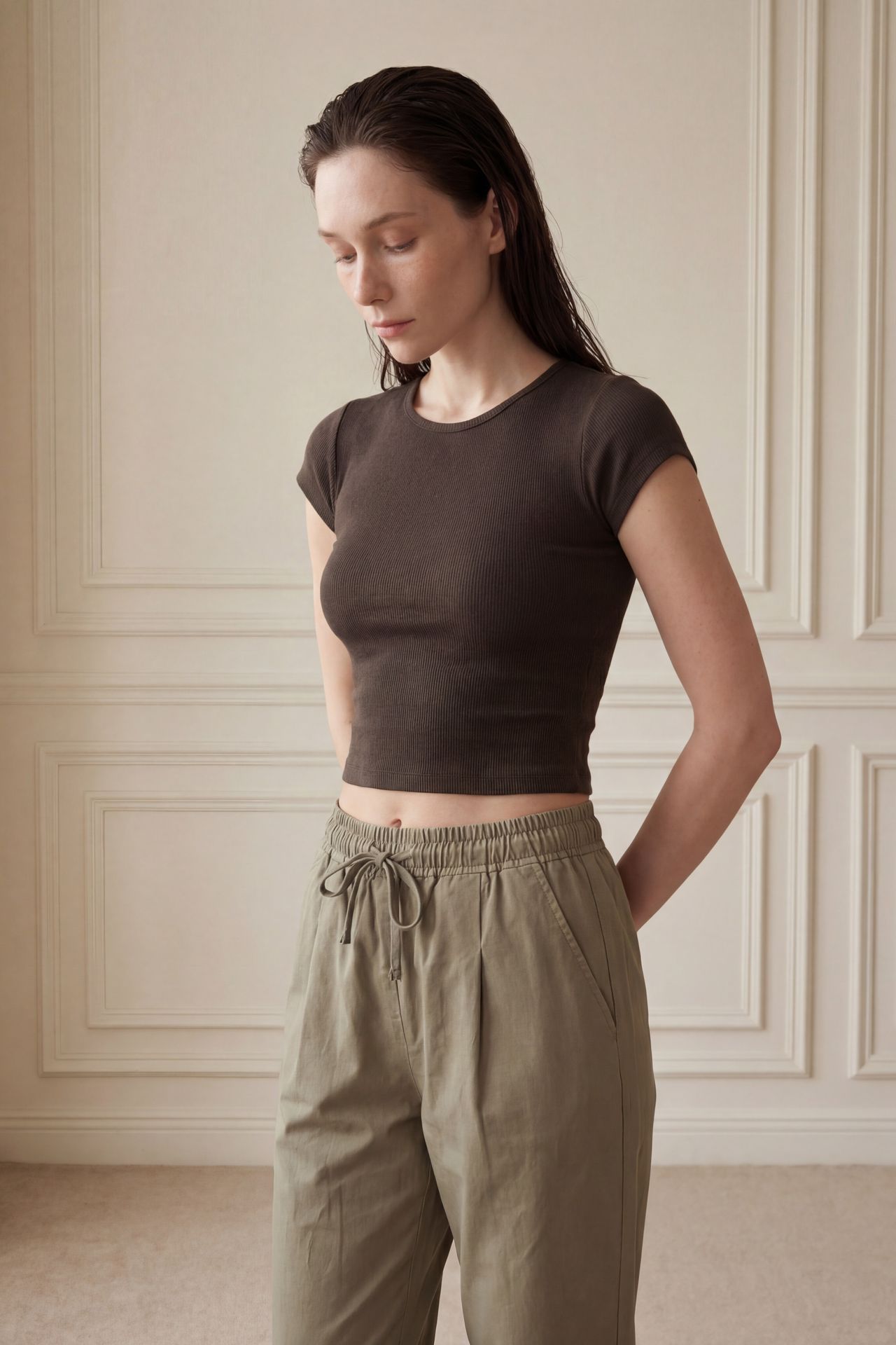 MY FASHION Ankle Length Drawstring Waist Pants with Pocket 6