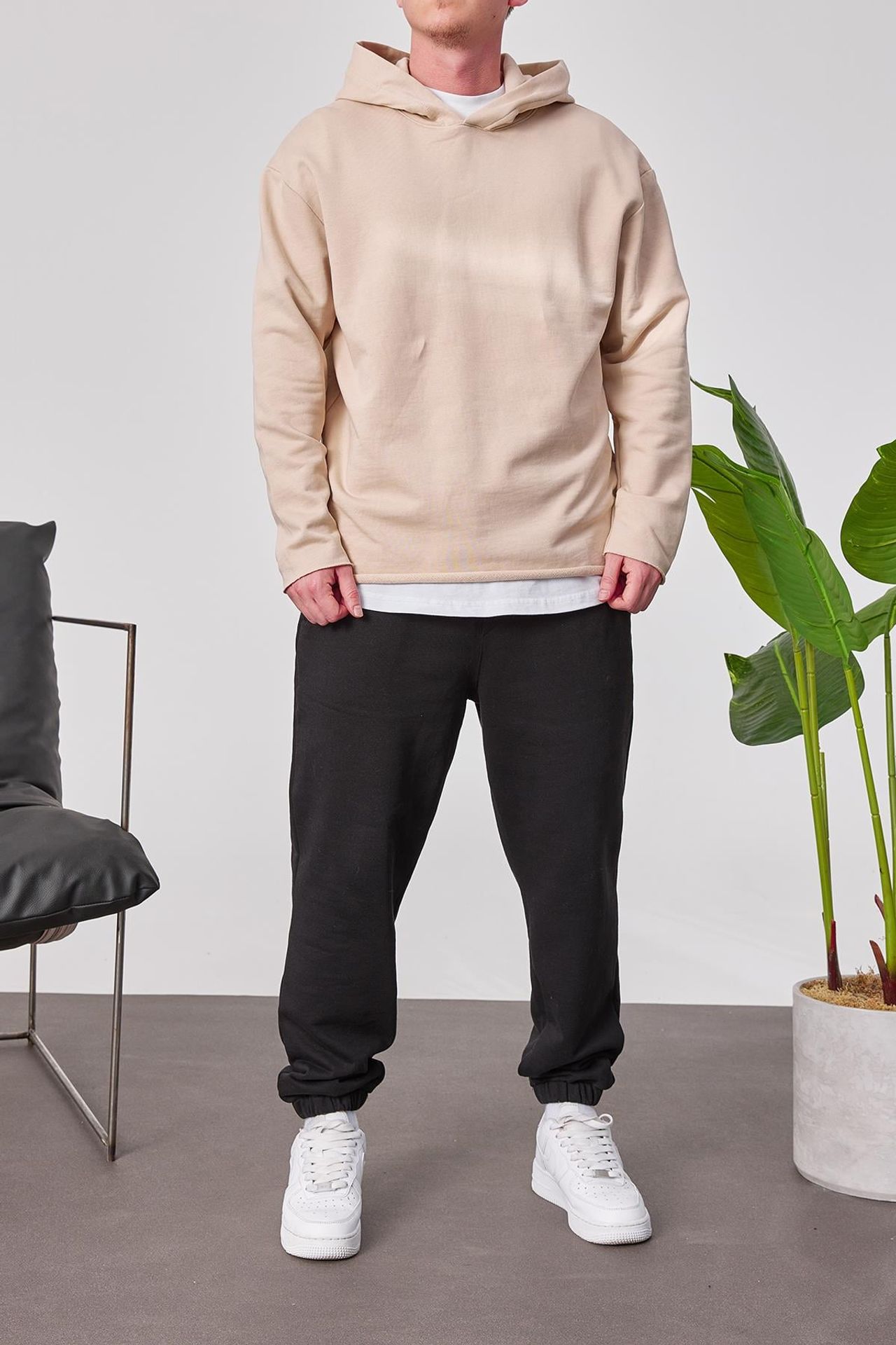 NOMARC Rahat Kalıp Nervürlü Kapüşonlu Hoodie 2