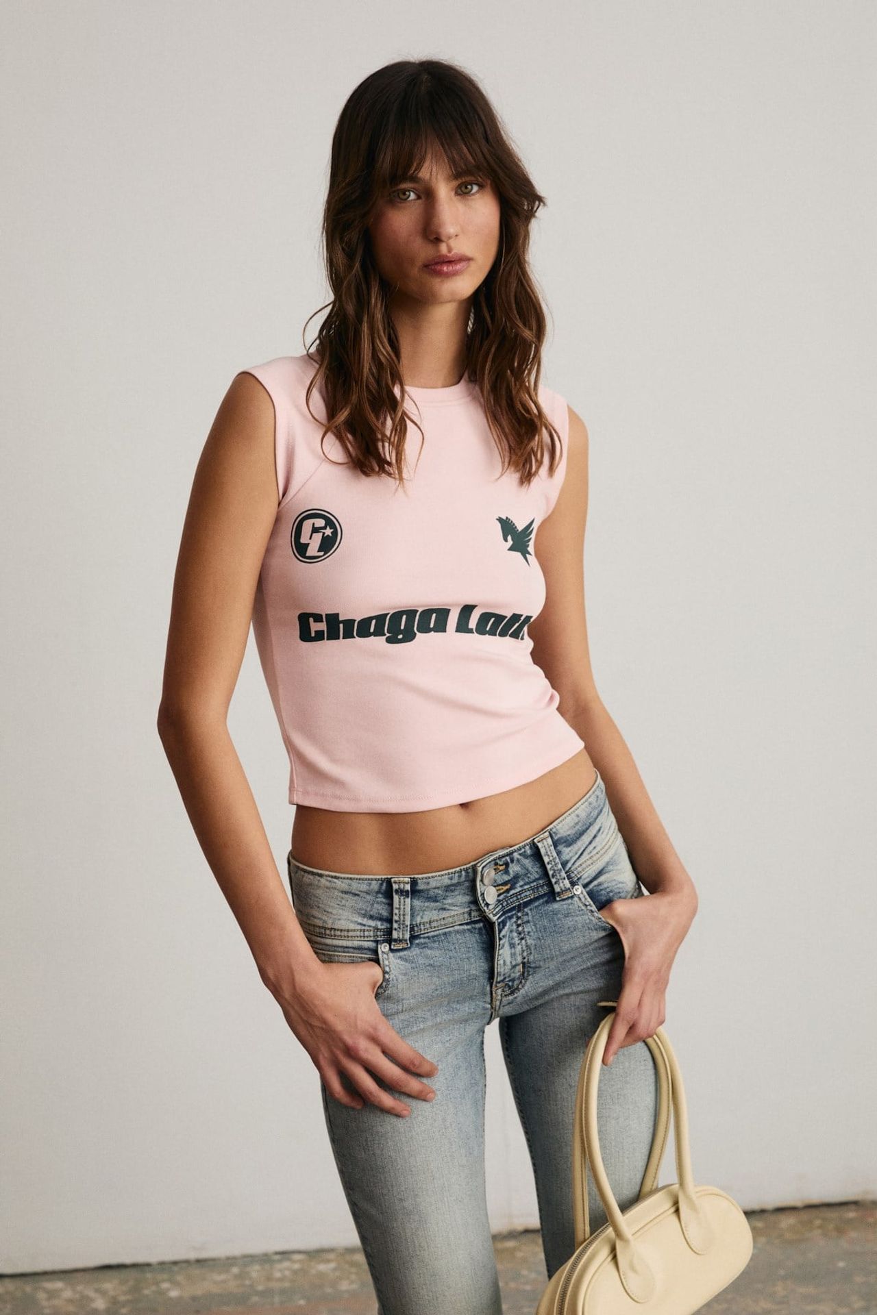 GRIMELANGE Crop Slim Fit Printed T-Shirt 2