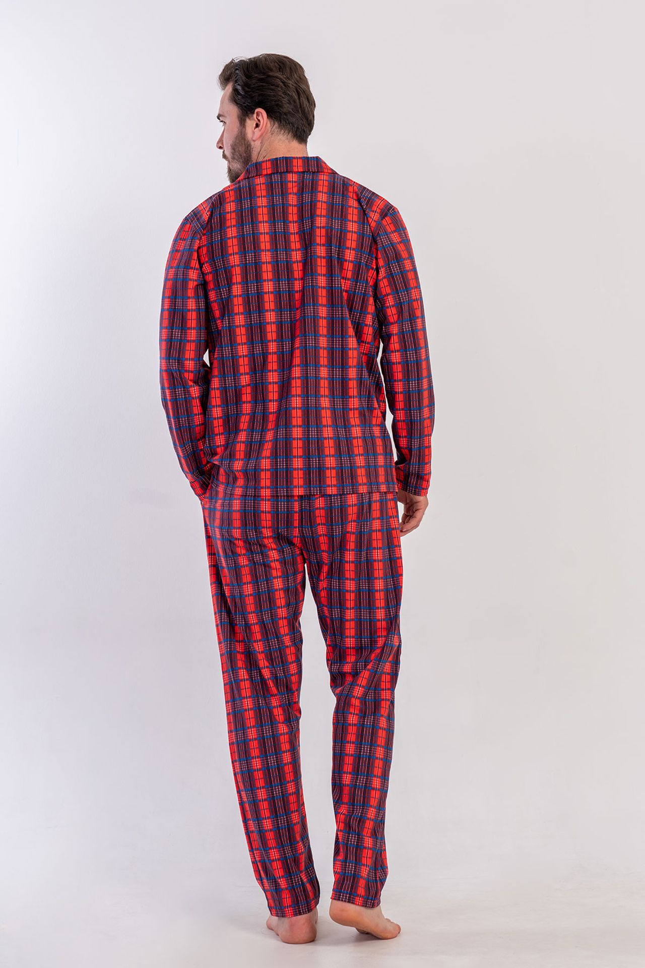YAKE Düğmeli Rahat Kalıp 2 Parçalı Pijama Takımı 4