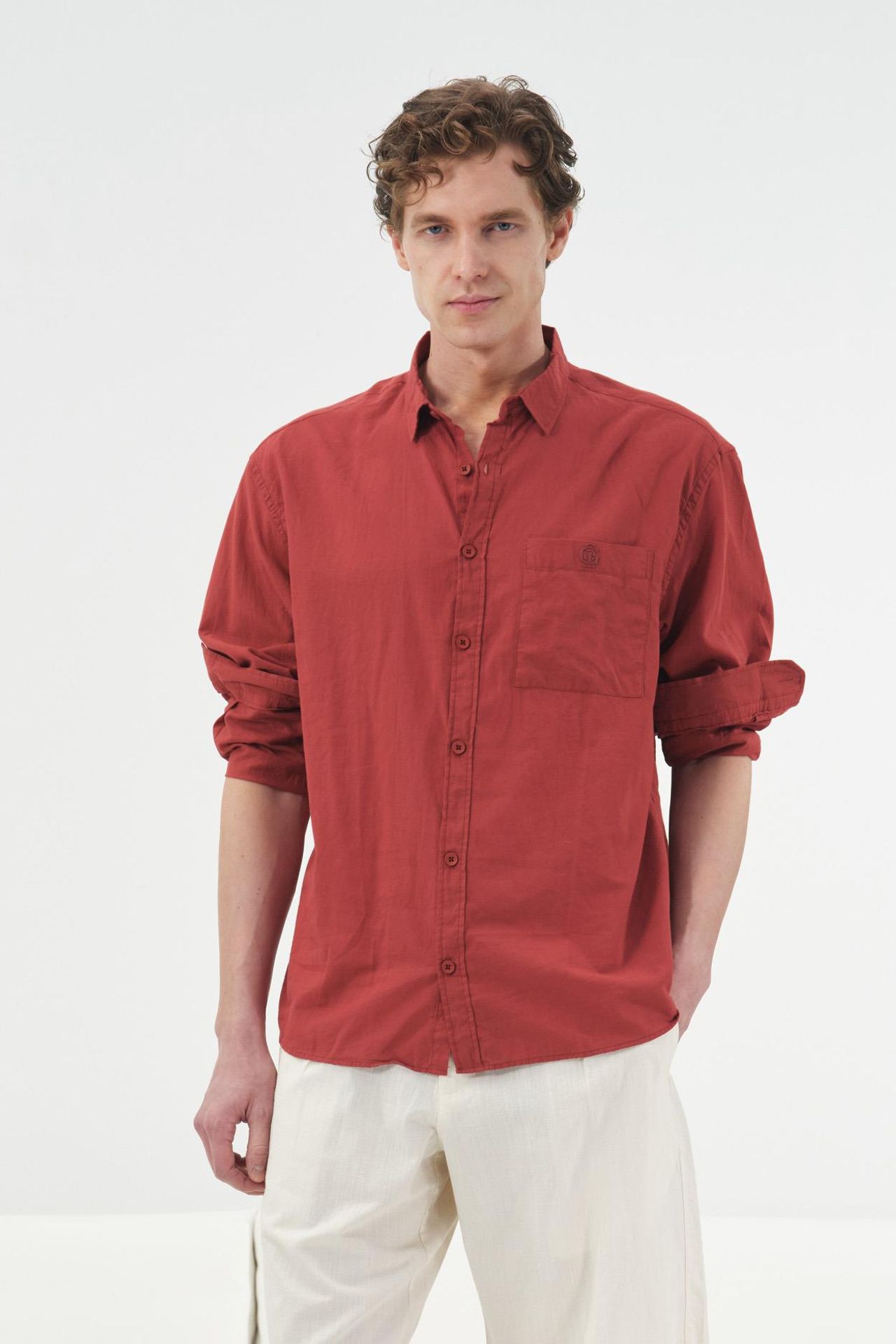 GIESTO Erkek Regular Fit Pamuklu Poplin Gömlek 3