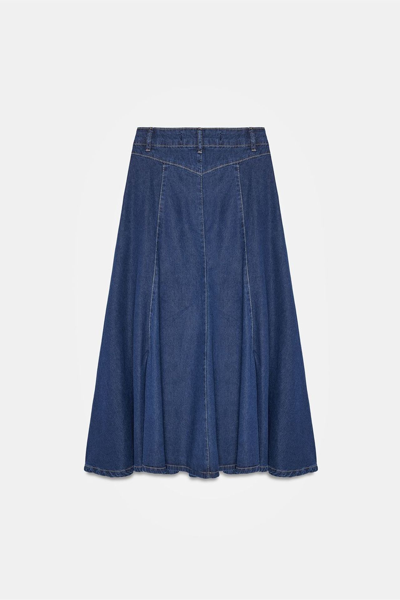 DILVIN High-Waist Midi A-Line Denim Skirt 6
