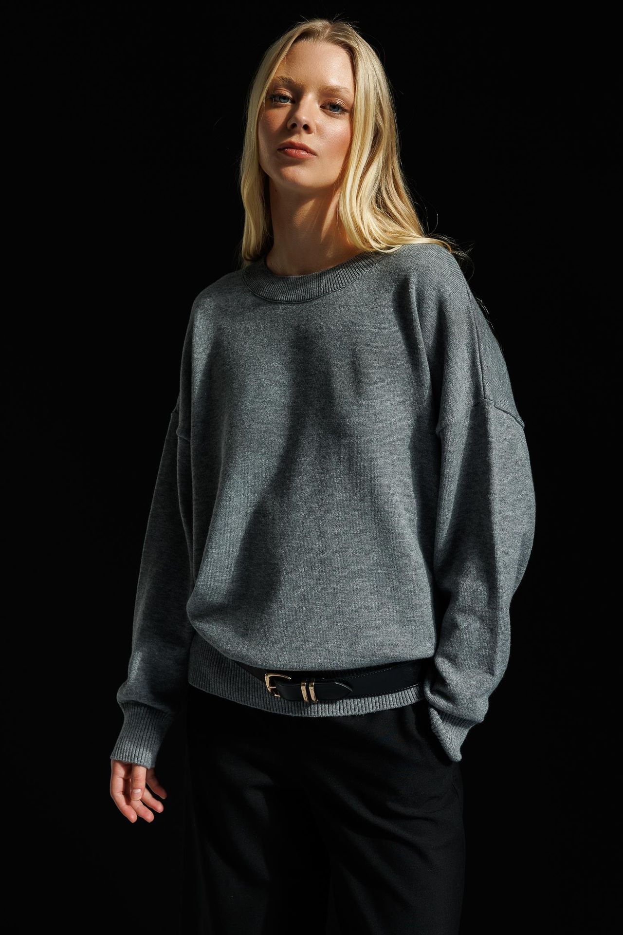MIXRAY Oversize Fitilli Örgü Kazak 6