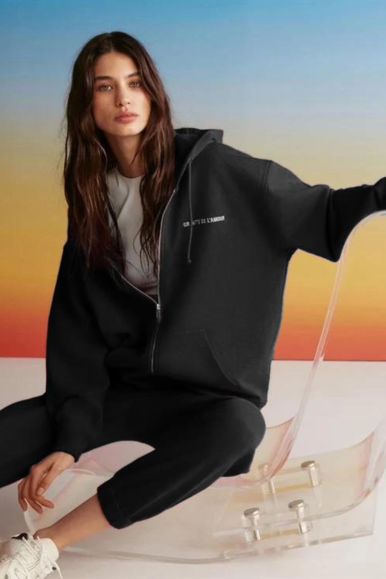GRIMELANGE Kapüşonlu Fermuarlı Oversize Sweatshirt 2