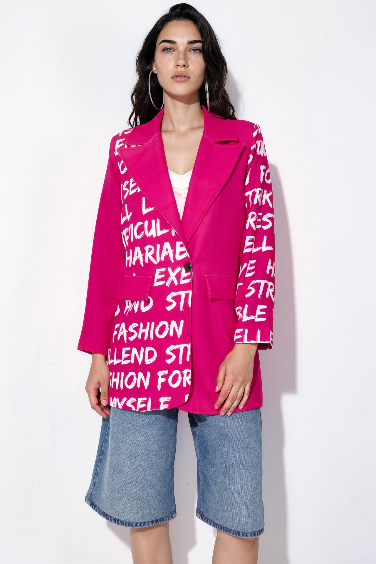 MSN Oversize Krep Blazer Ceket 2