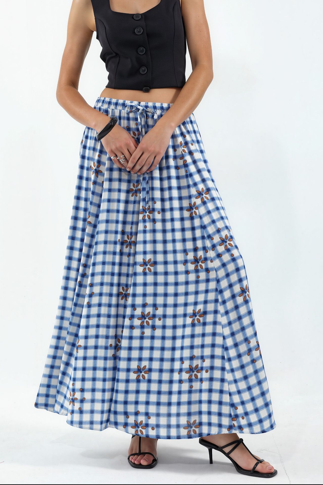 BDART High-Waist Plaid Maxi Skirt 1