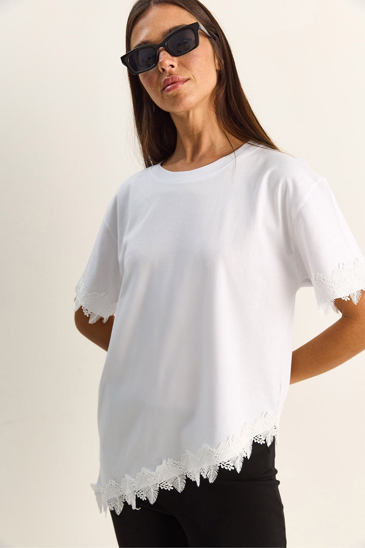 LUCCI Oversized Crew Neck Cotton T-Shirt 5
