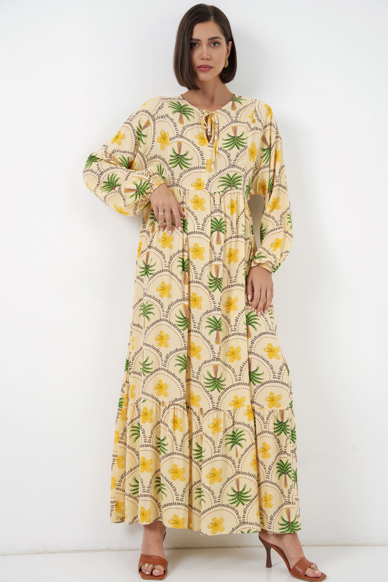 BDART Tropical Printed Maxi Dress with Button Closure 1