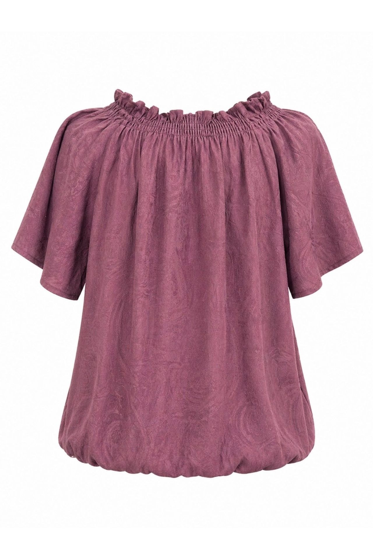 MIXRAY Paisley Print Crew Neck Blouse with Tie Detail 3