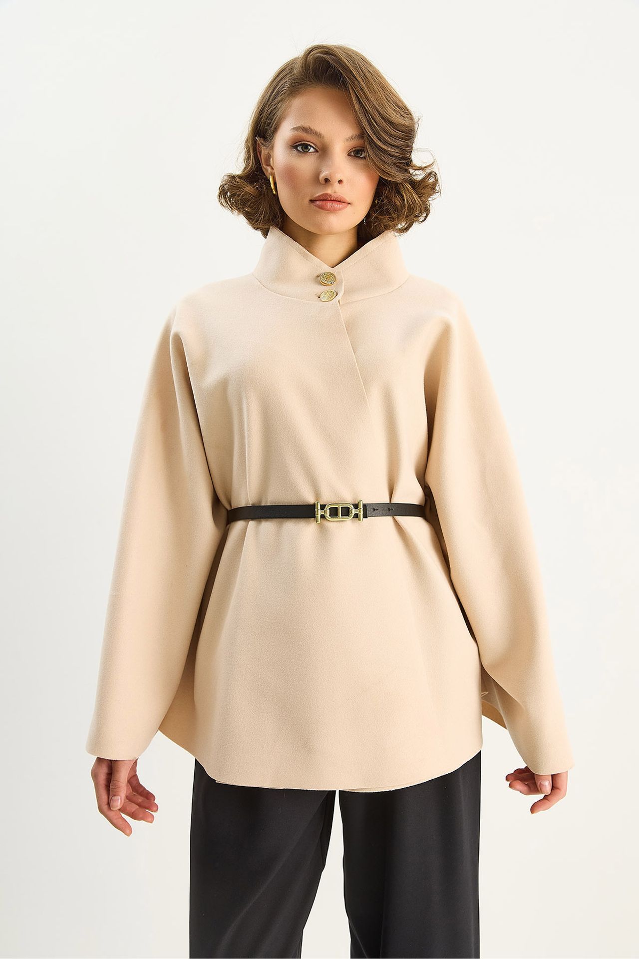 LUCCI Textured Overcoat with Button Closure 4