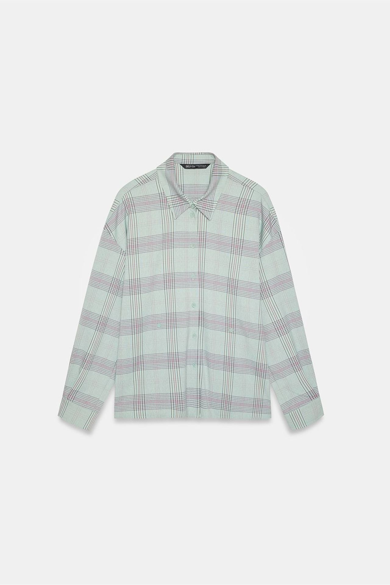 DILVIN Oversized Plaid Woven Shirt 5