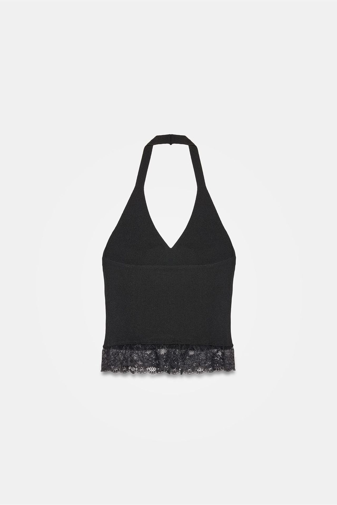 DILVIN Ribbed Lace Halterneck Blouse 6