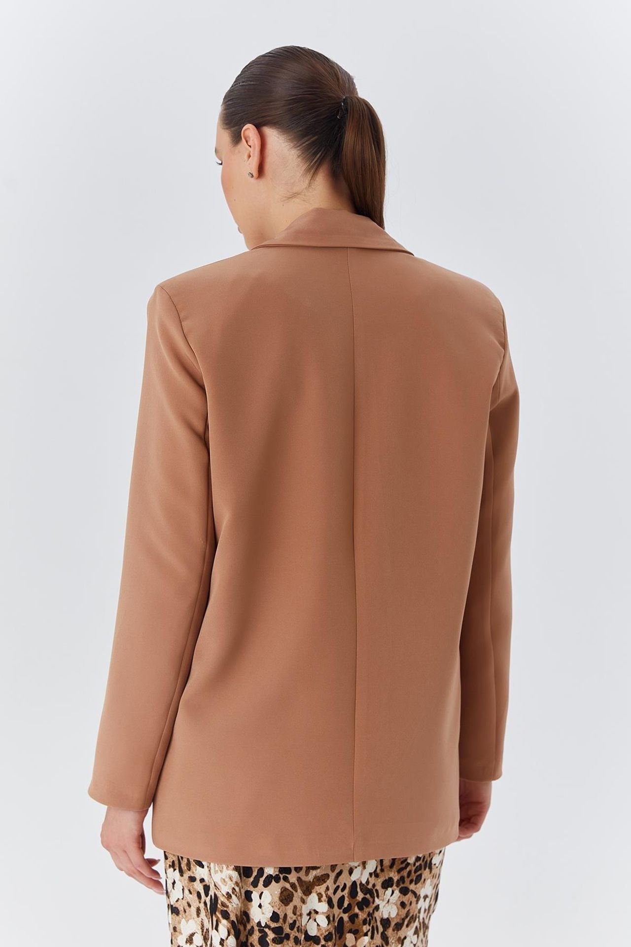 MIXRAY Long faux leather blazer 6