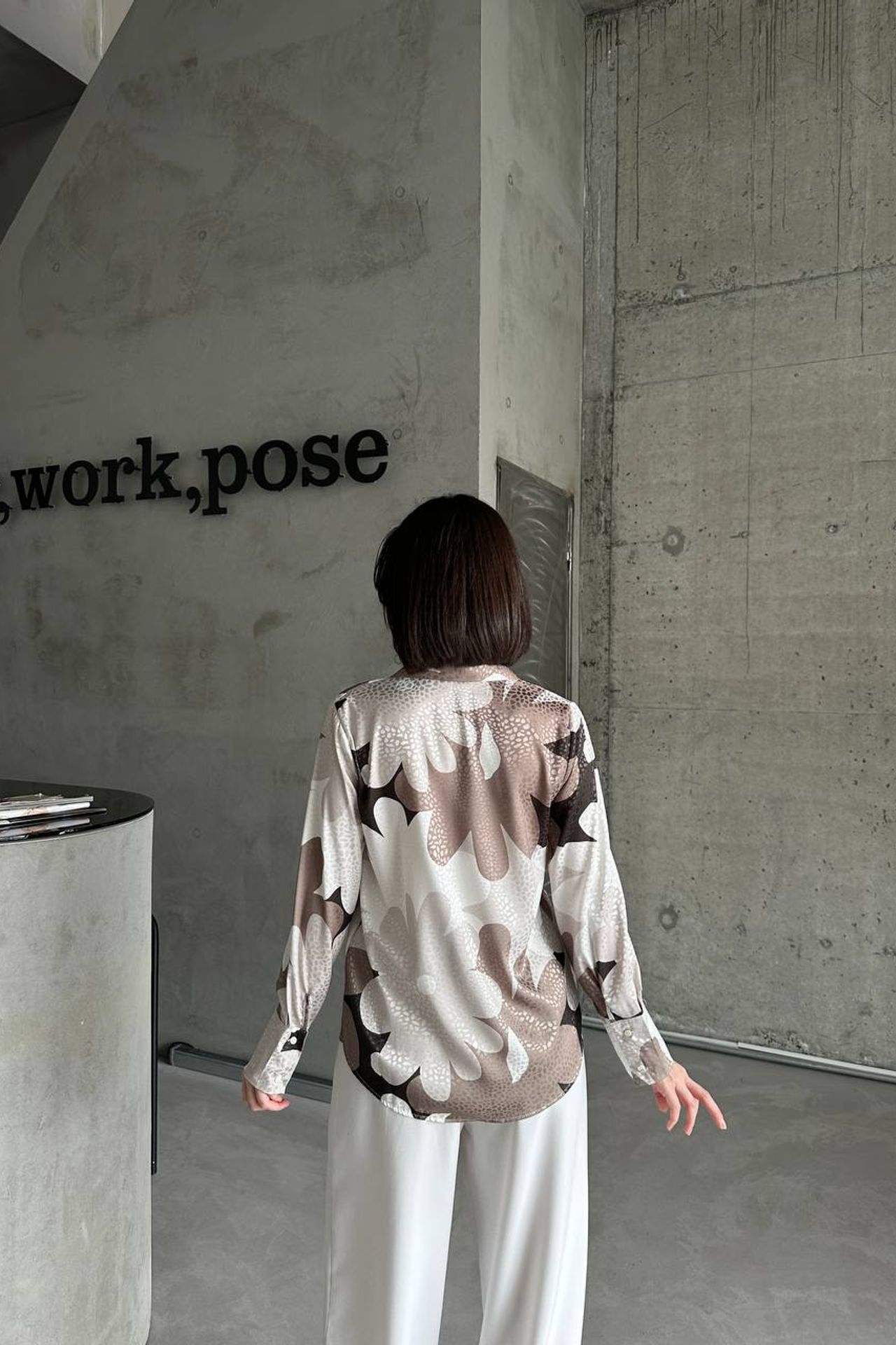 MY FASHION Geometric Pattern Button-Up Shirt 3