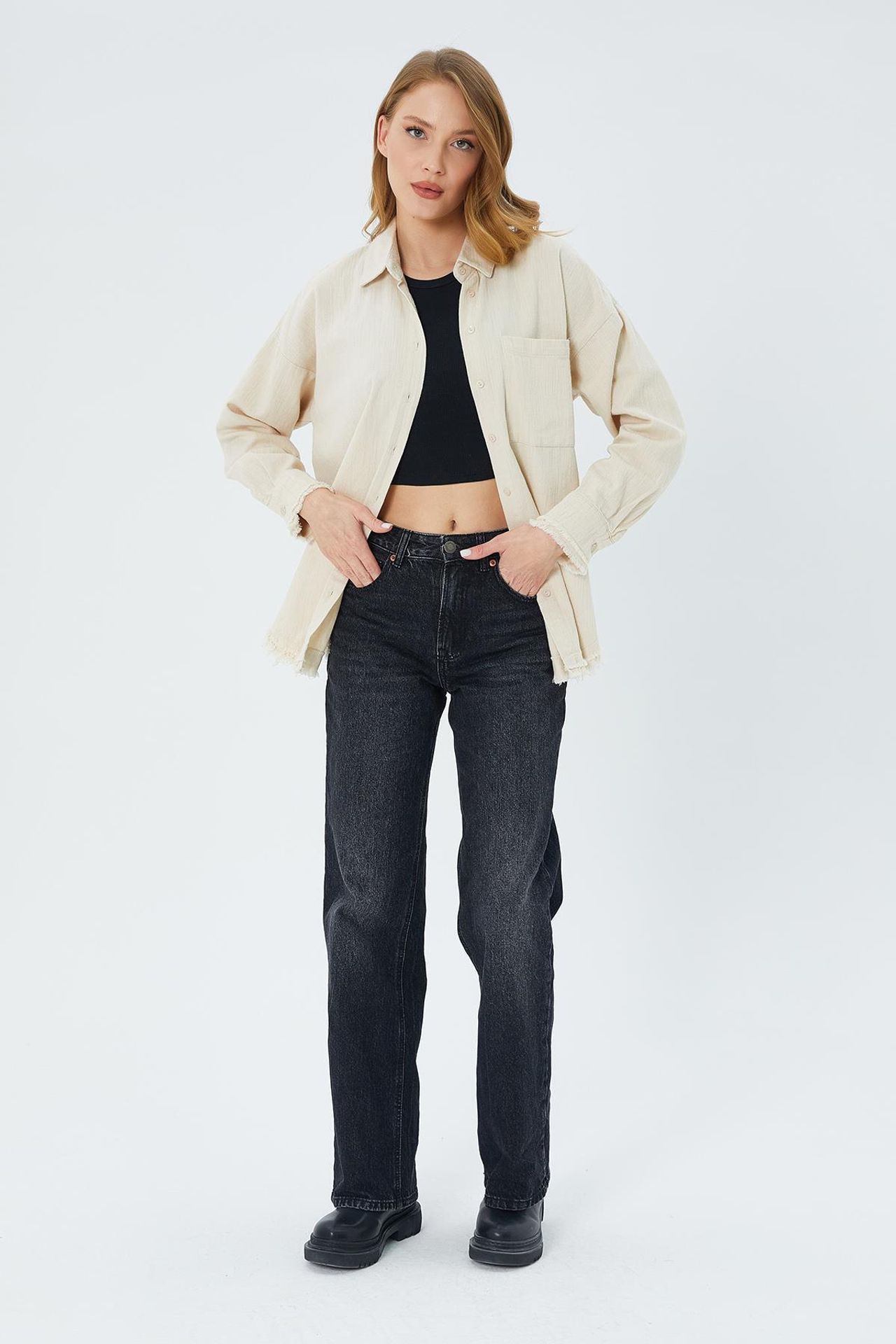 Mixray Oversized Gabardine Shirt 2