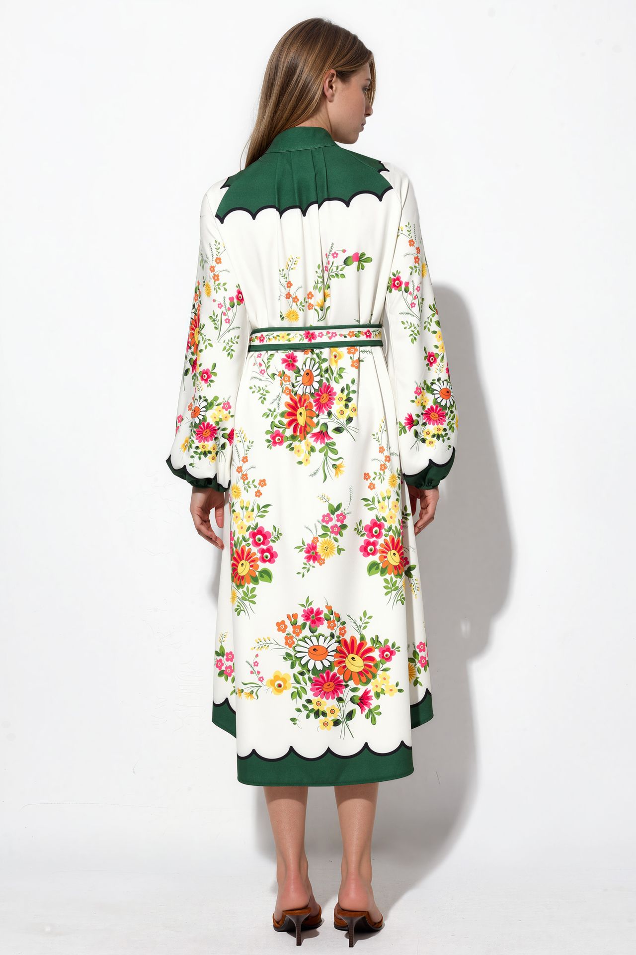 MSN Floral Belted Midi Shirt Dress 3