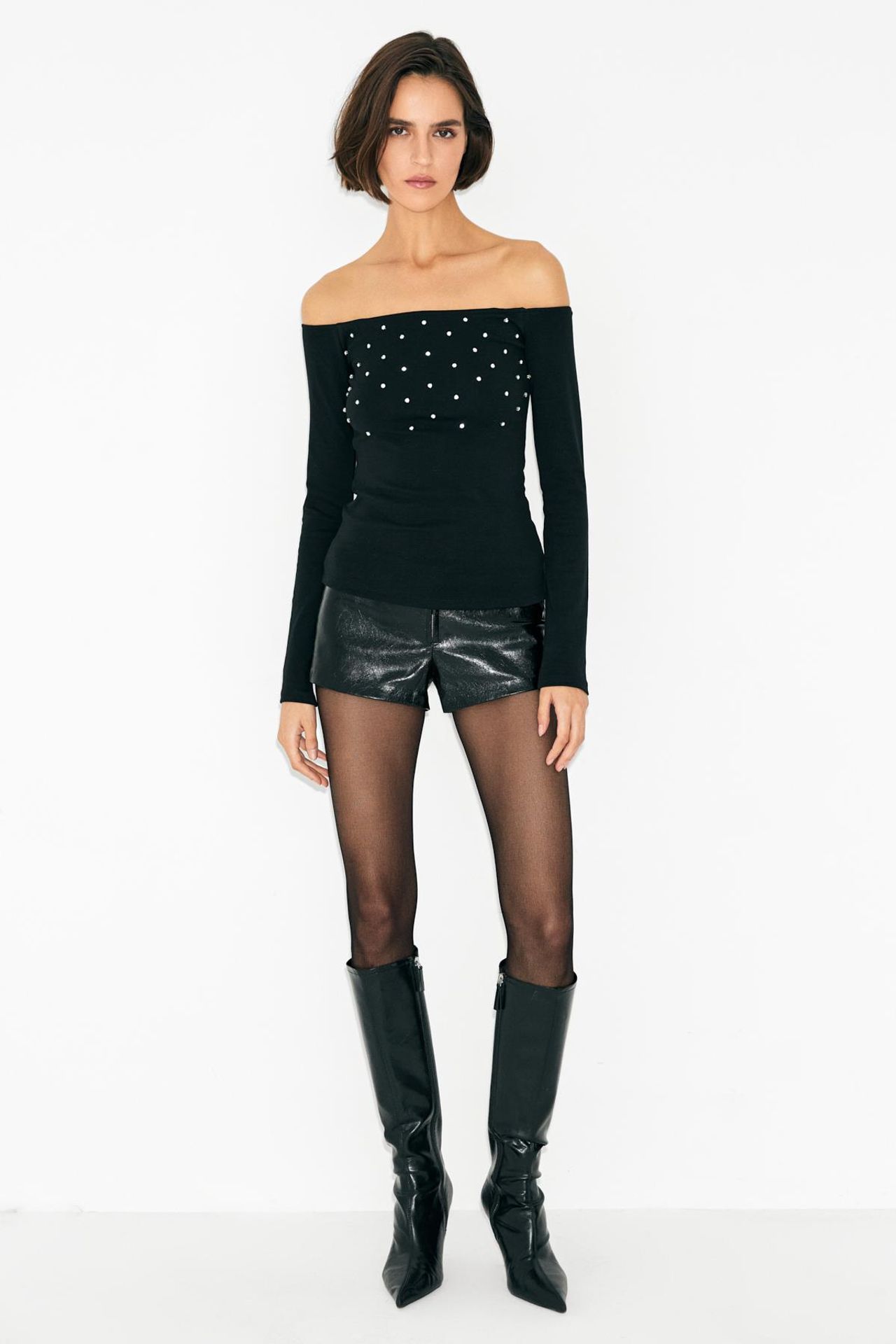 GRIMELANGE Off-Shoulder Stone Detail Blouse 5