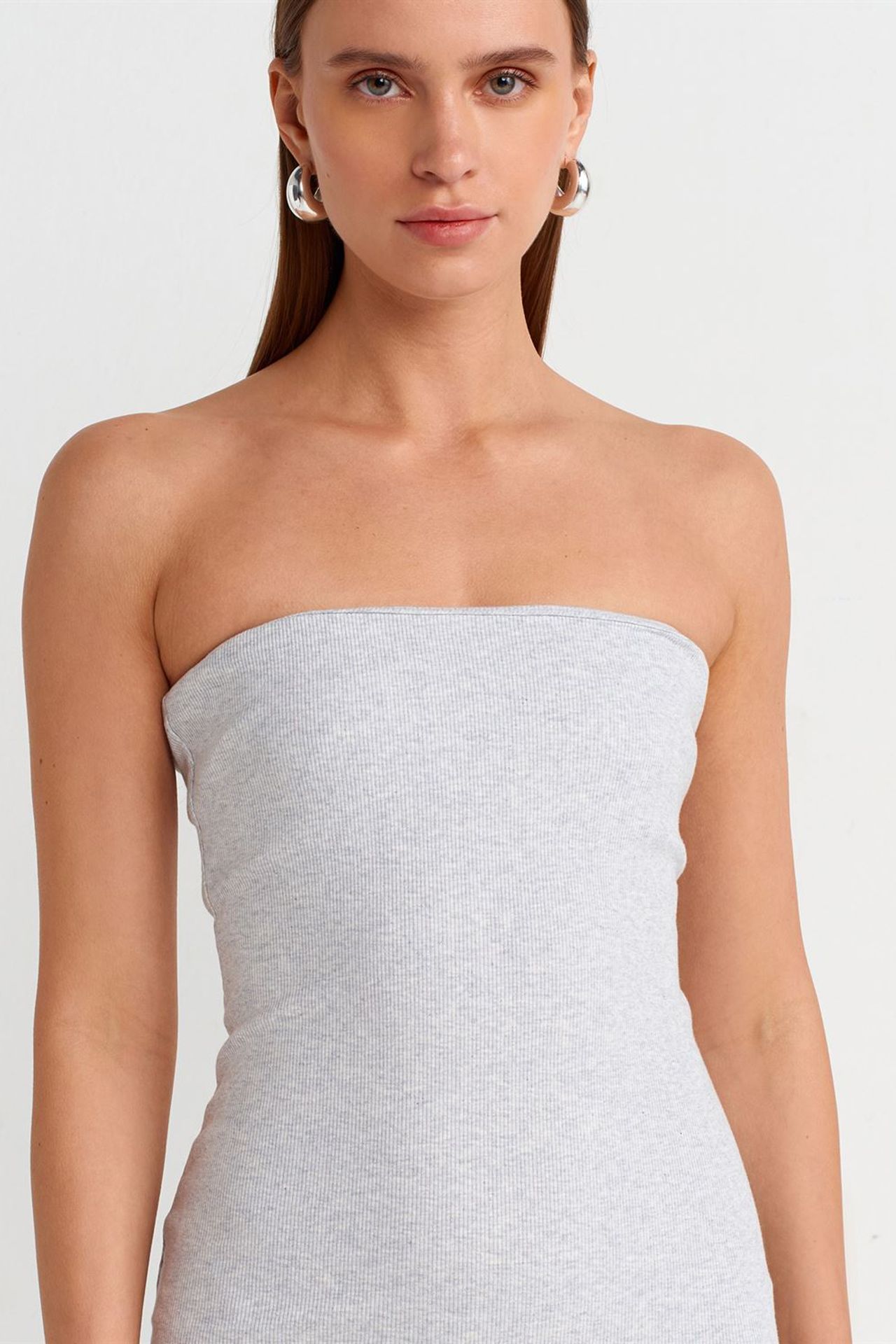 DILVIN Strapless Bodycon Midi Dress 4