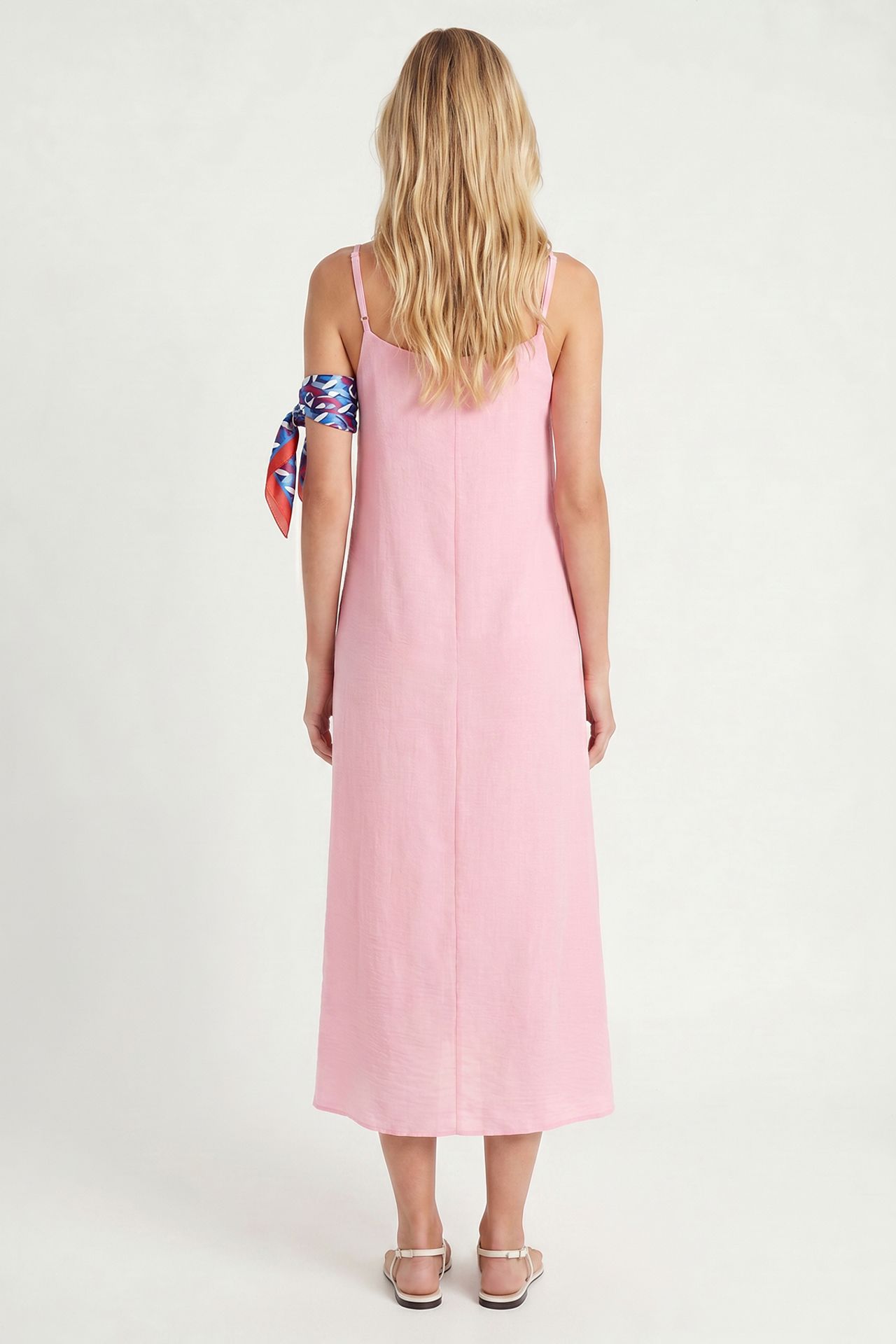 ISTANBUL Pamuk Poplin Midi Slip Elbise 5