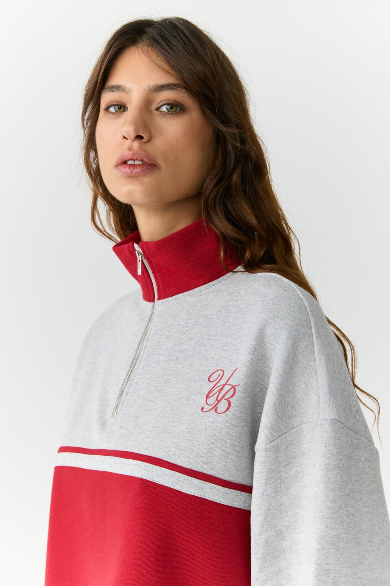 GRIMELANGE Color Block Half Zip Sweatshirt 5