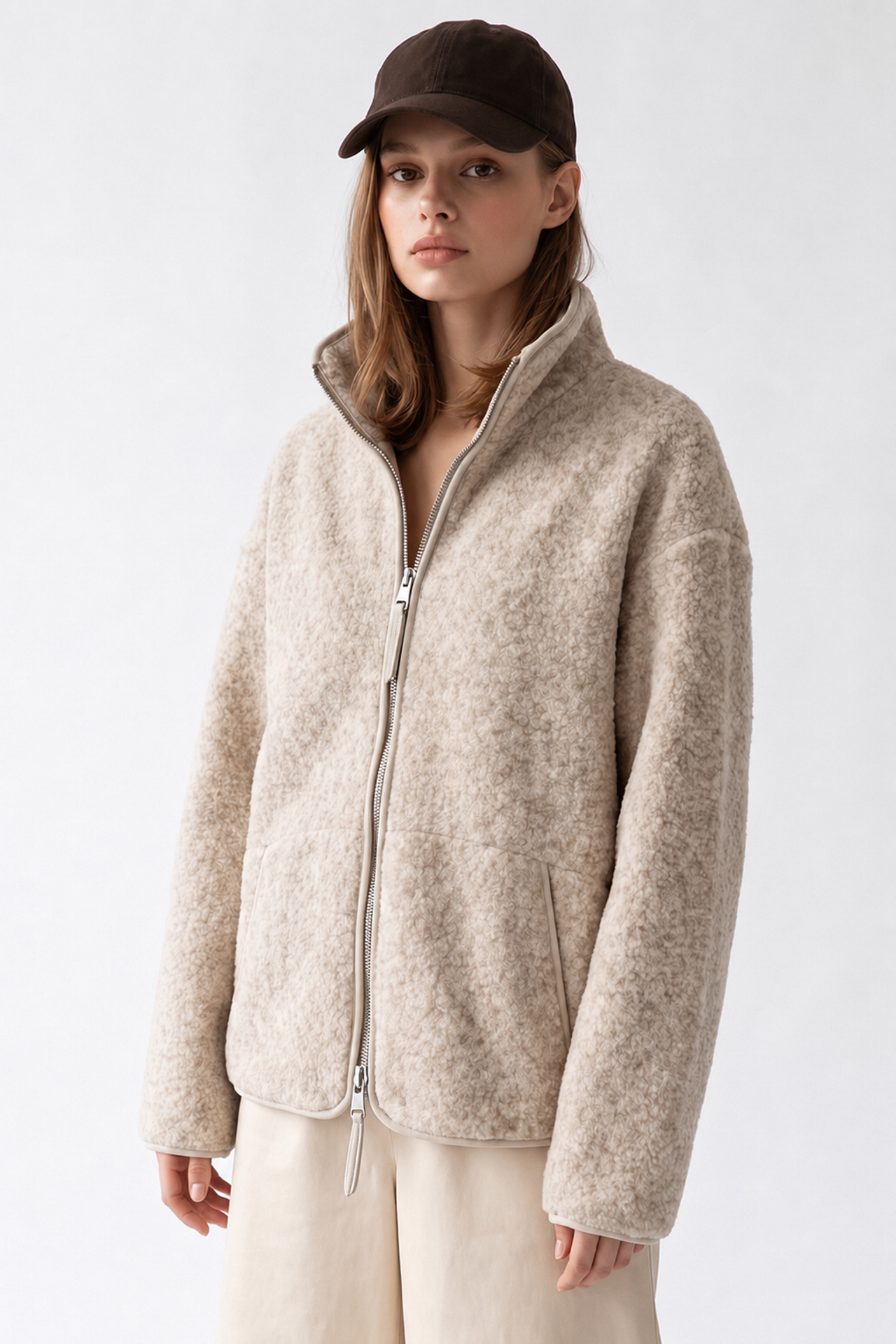 MIXRAY Women's Half Zip Textured Sweatshirt 4