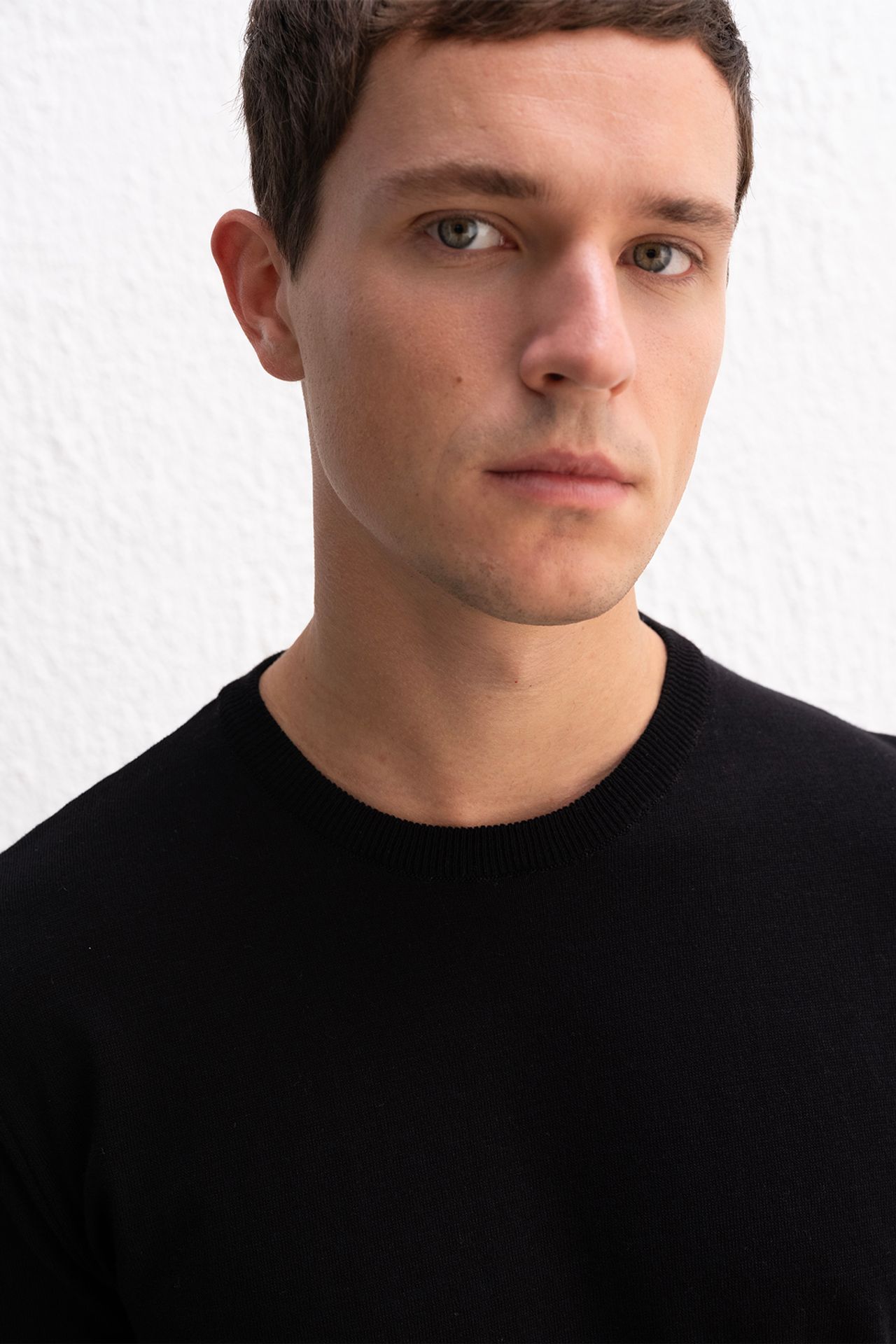 GIESTO Plain Crew Neck Ribbed T-Shirt 4