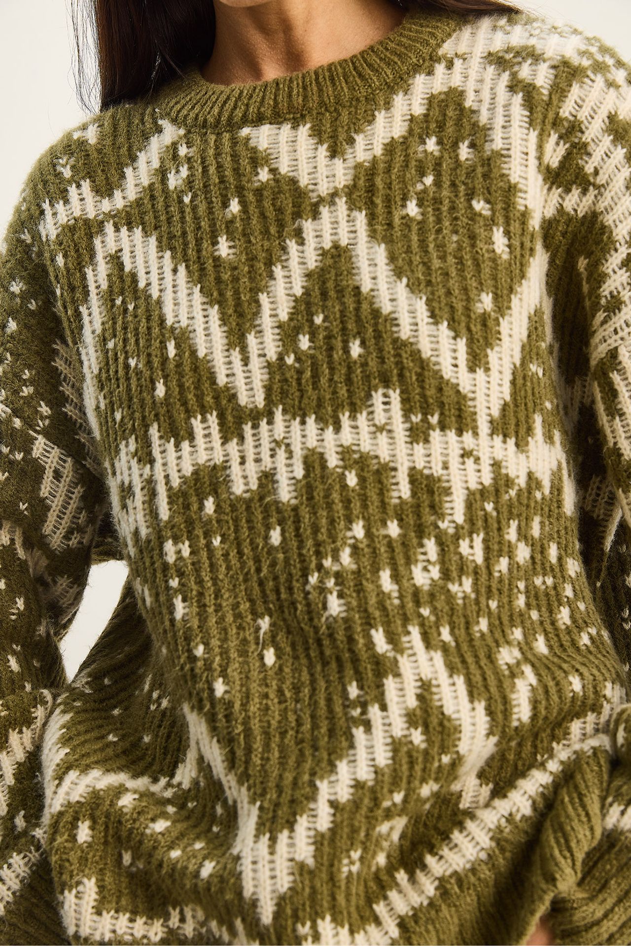 LUCCI Oversized Ethnic Knit Sweater 5