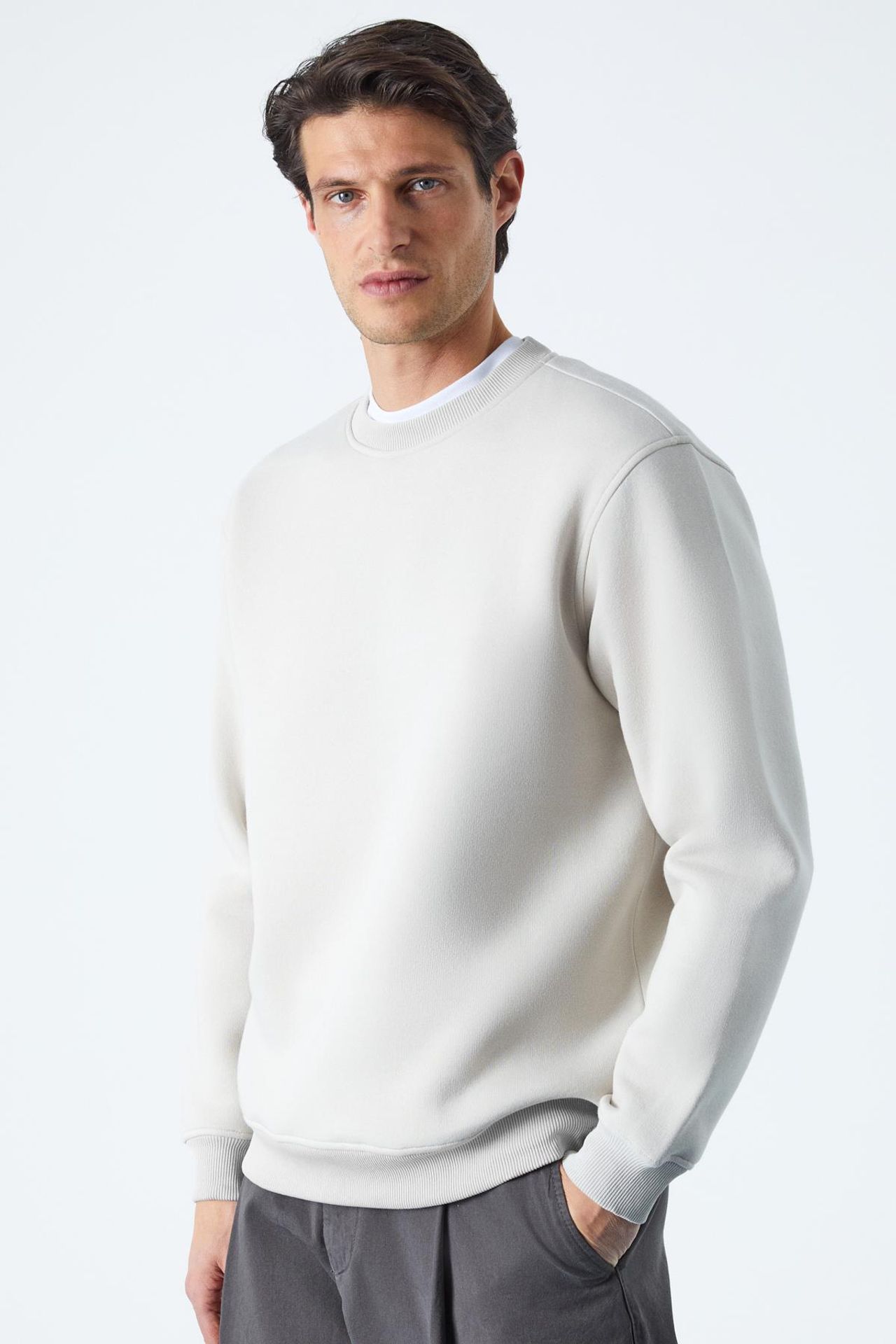 GRIMELANGE Bisiklet Yaka Nervürlü Sweatshirt 1