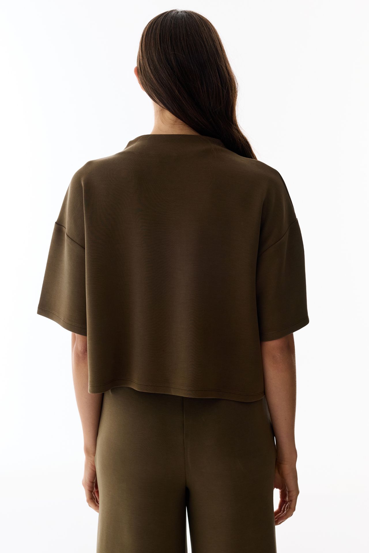 PENTI Crew Neck Crop Modal Top