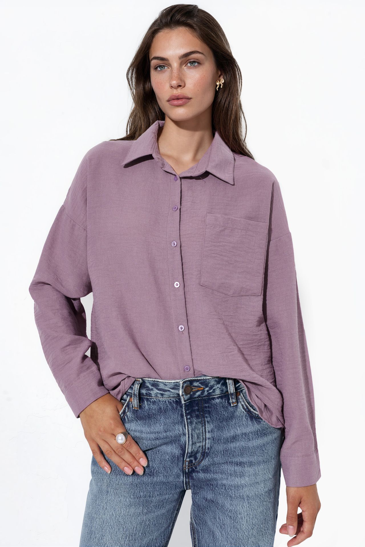 BDART Linen Blended Shirt with Button Closure 1