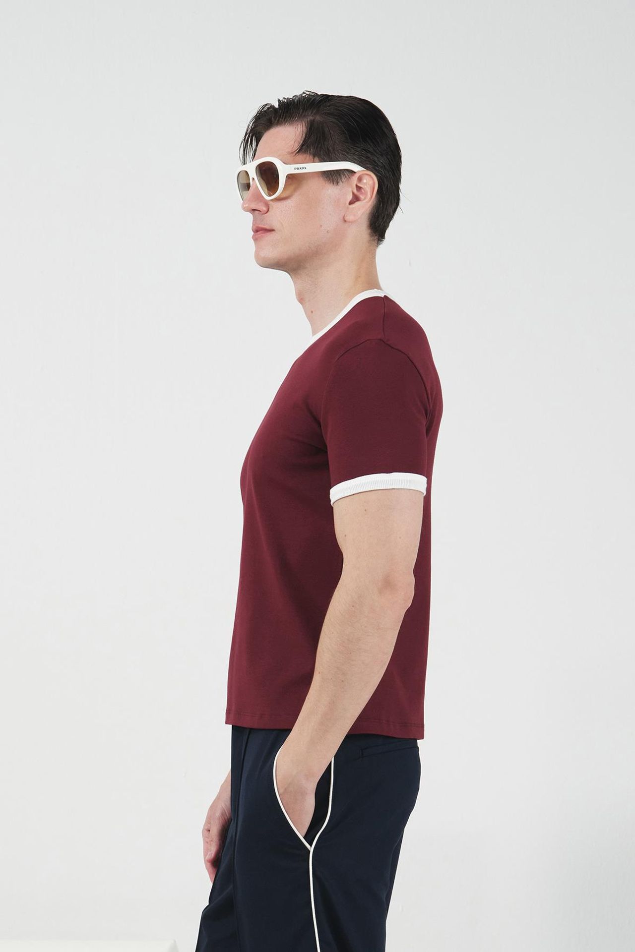 GIESTO Slim Fit Crew Neck T-Shirt with Contrast Binding 2