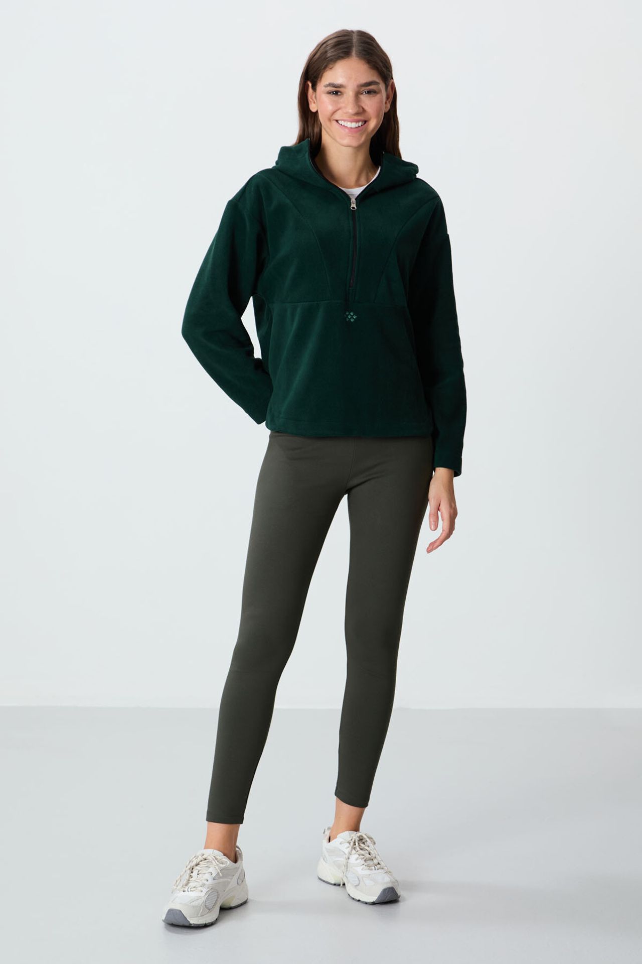 TOMMY Oversized Plush Half-zip Hooded Sweatshirt 1