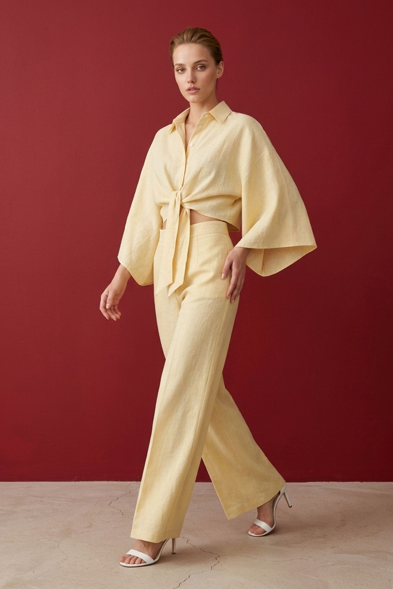 MY FASHION Cotton Co-ord Set with Tie Detail 1