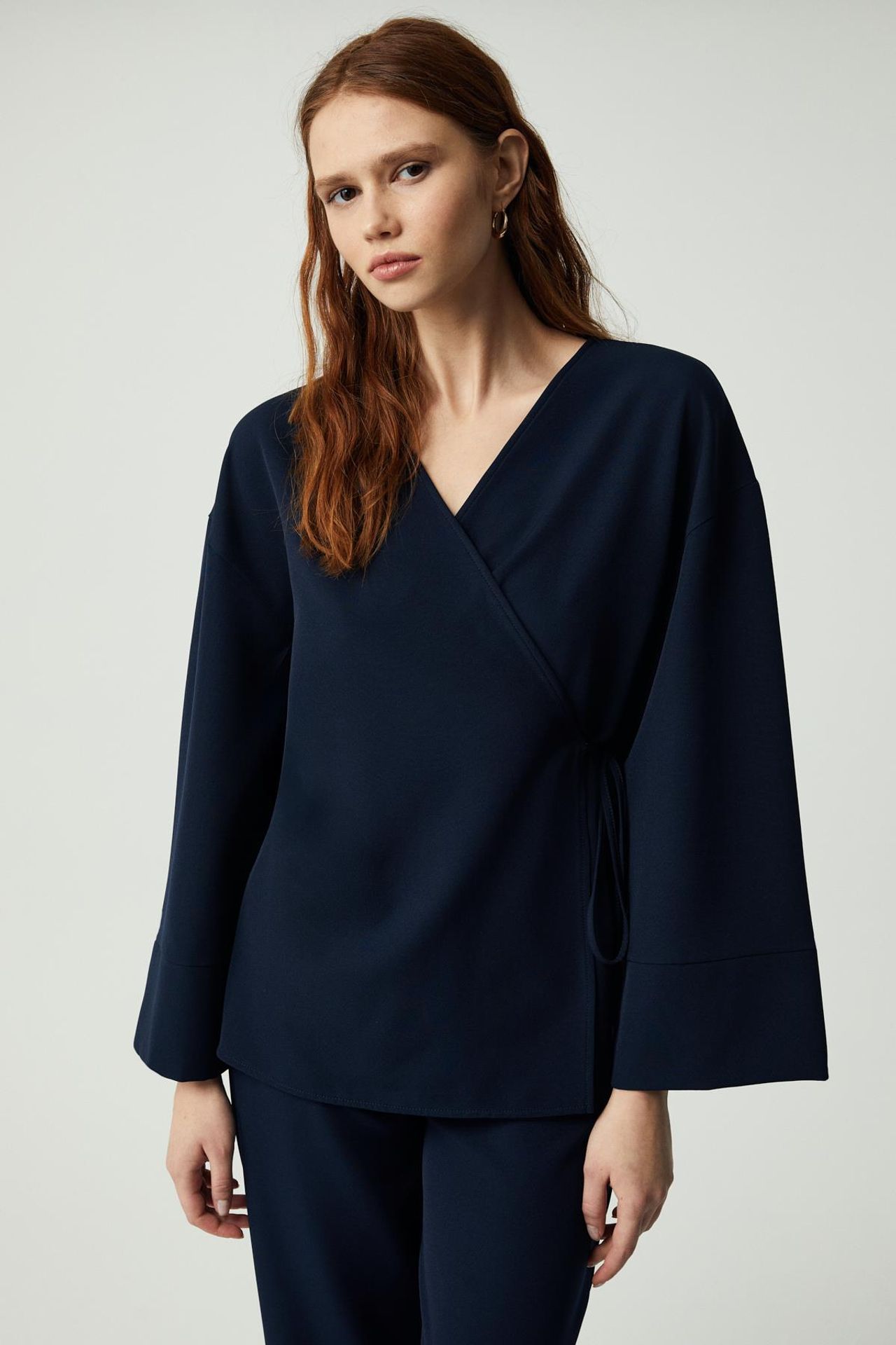 ETHIQUET V-Neck Long Sleeve Wide Leg 2-Piece Set 4
