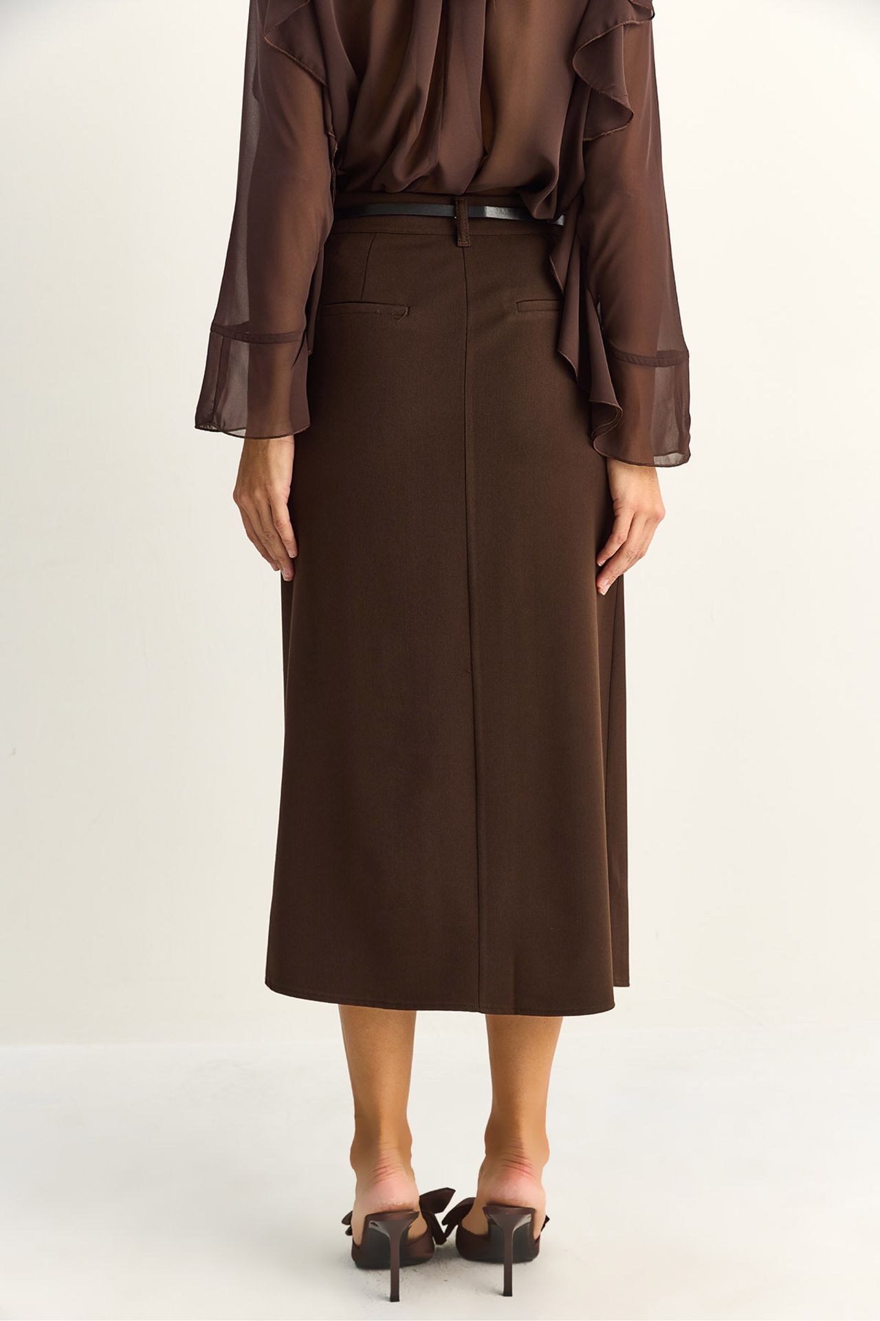 LUCCI High-Waist Midi Pencil Skirt With Slit 6