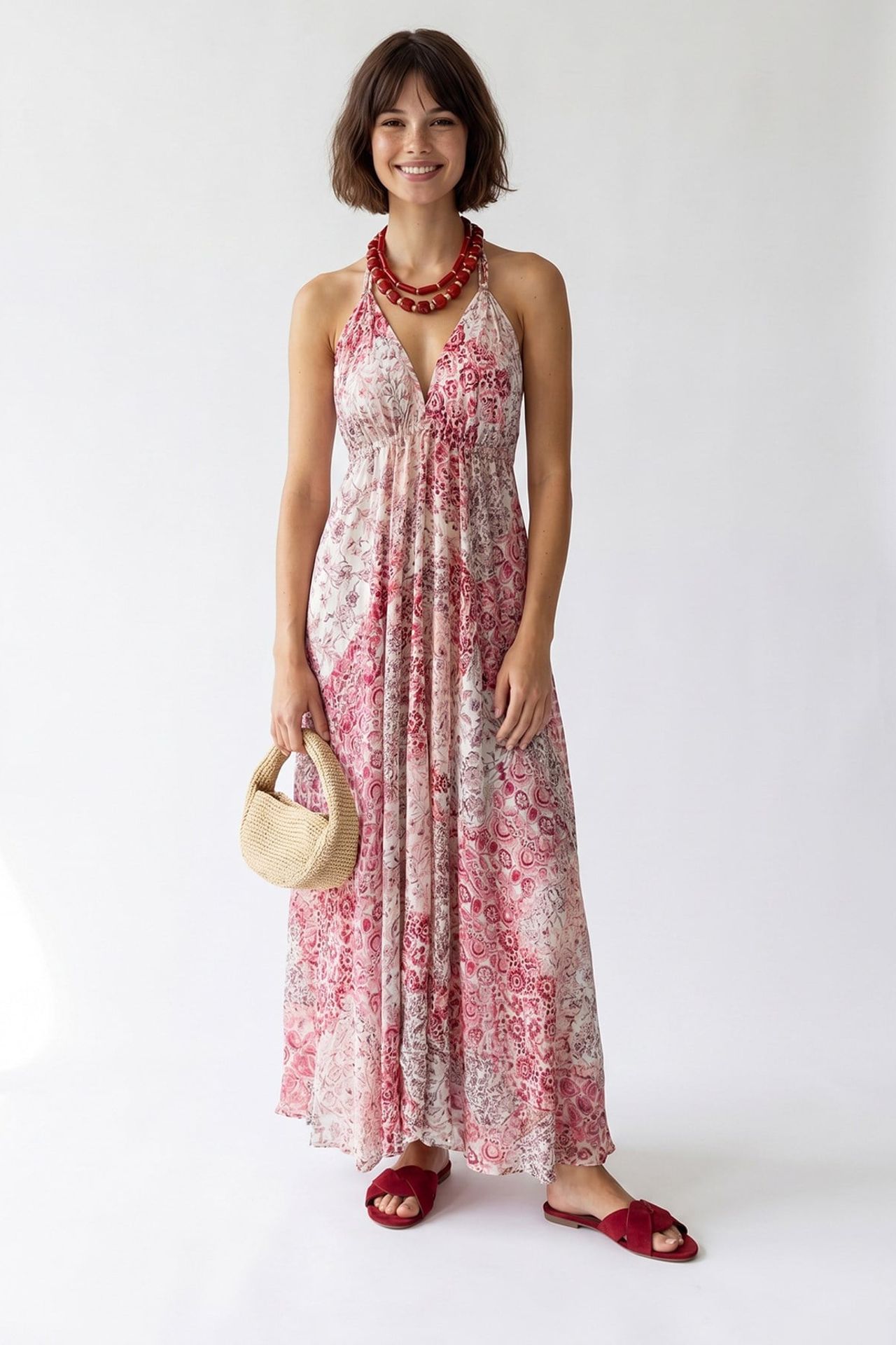MIXRAY Paisley Halter Maxi Dress 1
