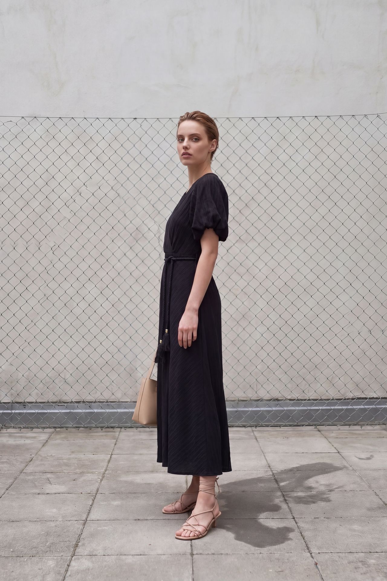 MY FASHION Belted V-Neck Maxi Wrap Dress 5