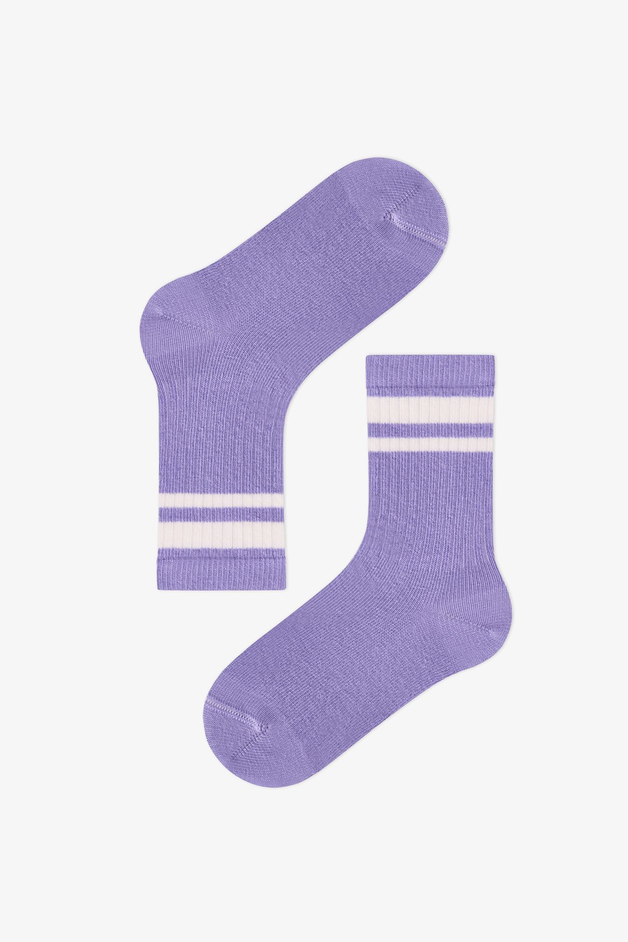PENTI Girls' Mist Striped 2-Pack Crew Socks 2