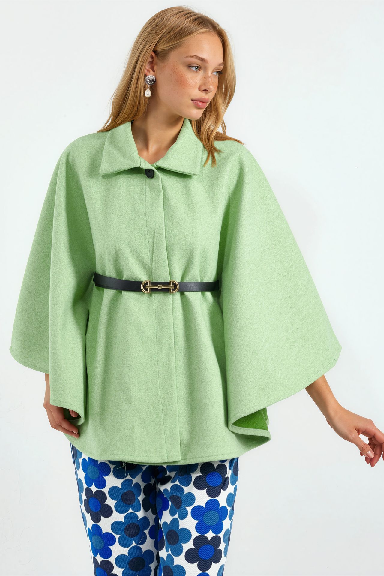 BDART Belted Tweed Cape Coat 1