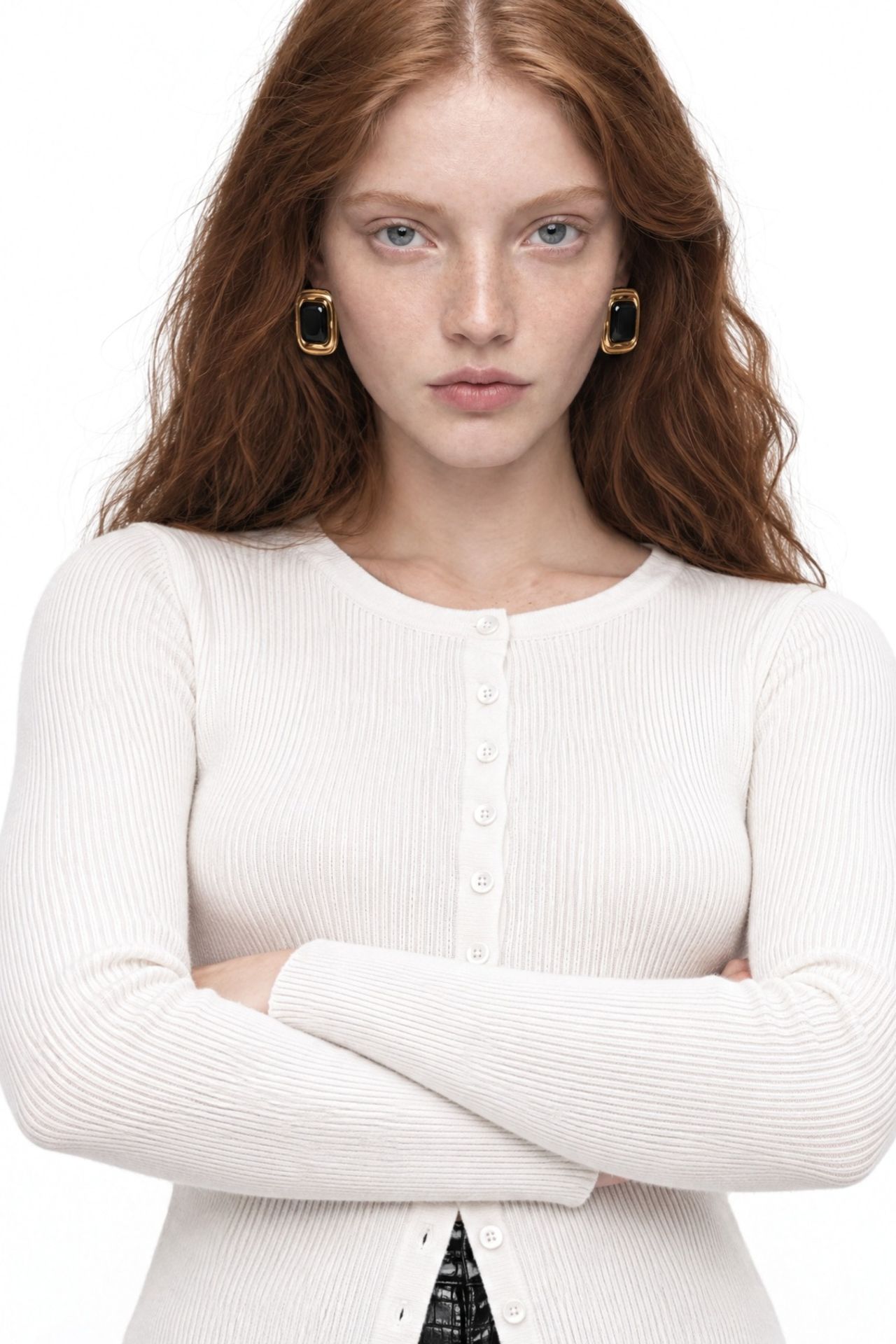 Mixray Buttoned Slim Fit Ribbed Knit Cardigan 3