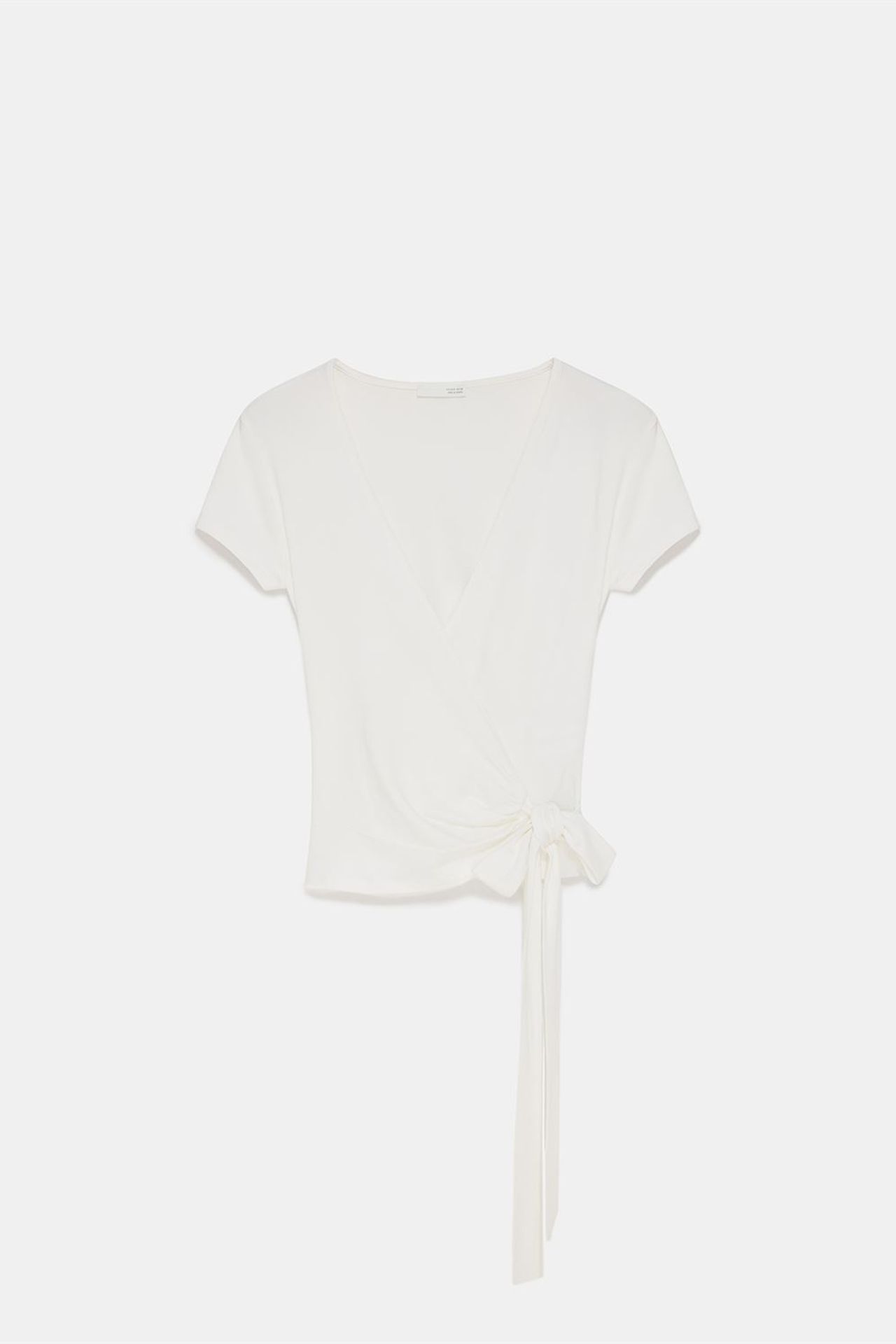 DILVIN Crop Wrap Blouse With Tie Detail 5