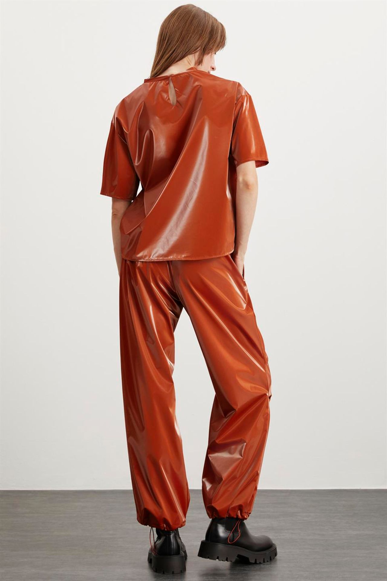 GRIMELANGE Shiny Faux Leather Trousers 5