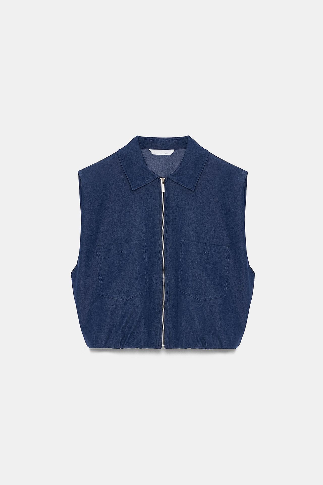 DILVIN Women's Cropped Sleeveless Shirt With Zip 5