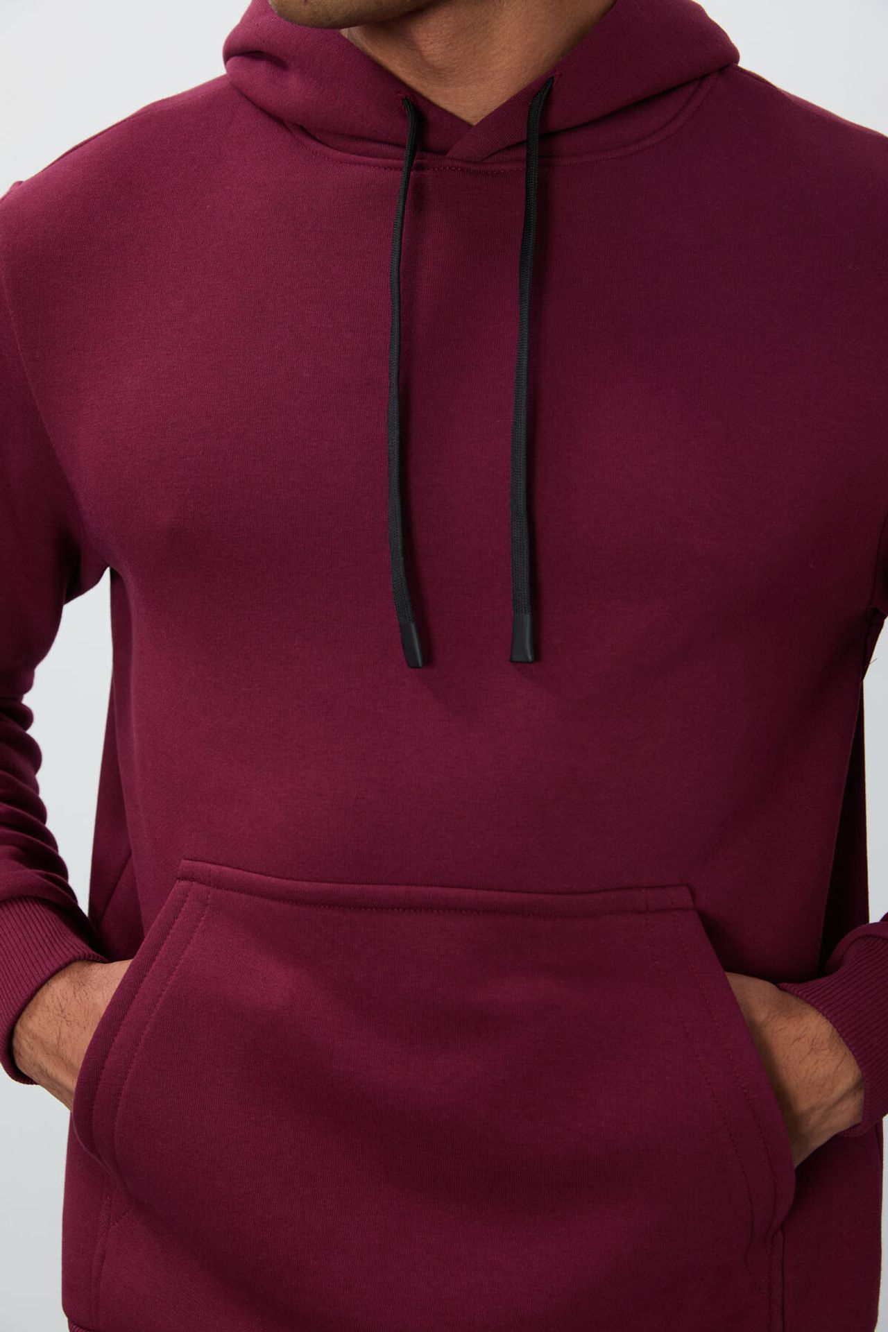 TOMMY Men's Solid Hooded Sweatshirt With Pocket 5
