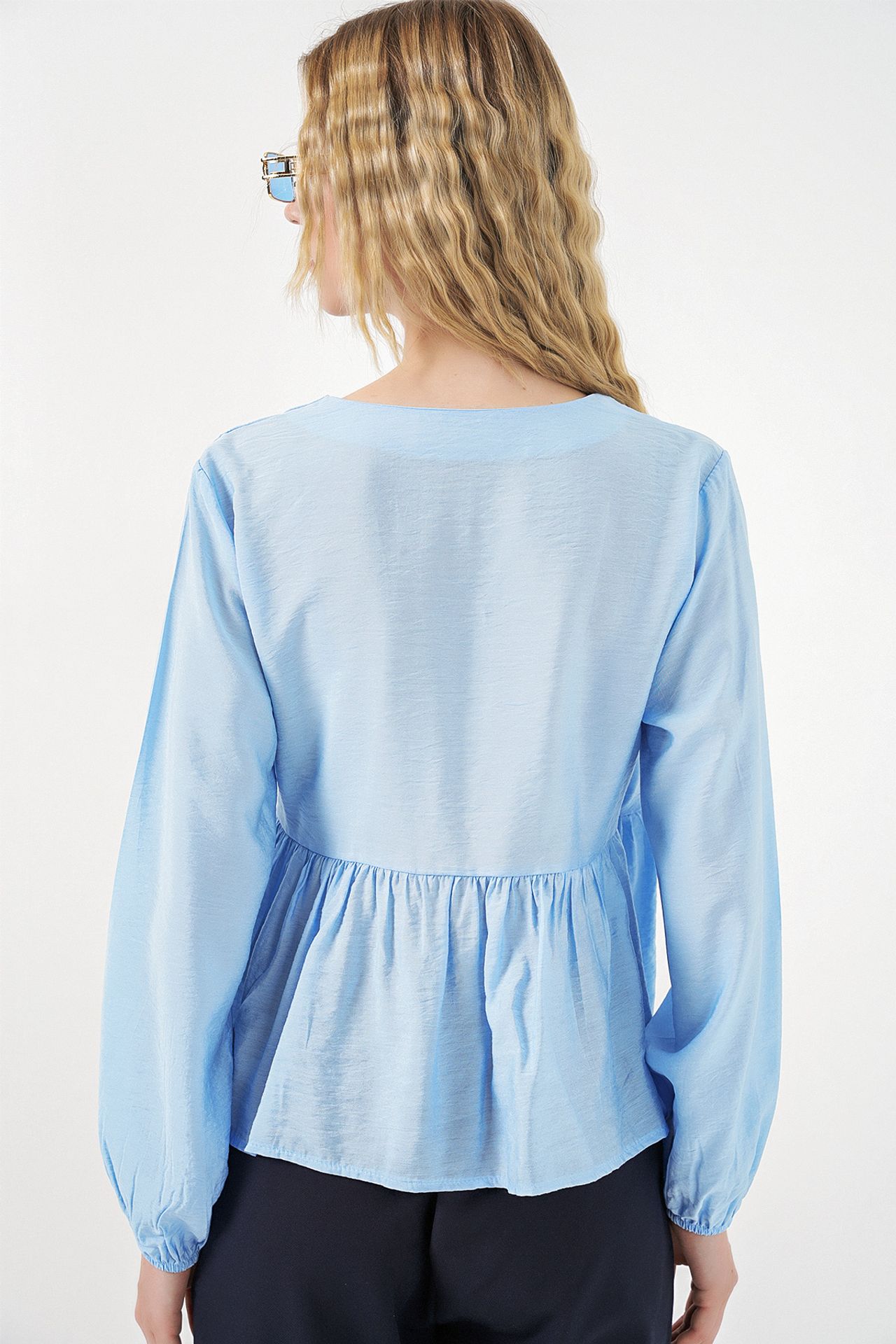 BDART V-Neck Tie Detail Crepe Wrap Blouse 6