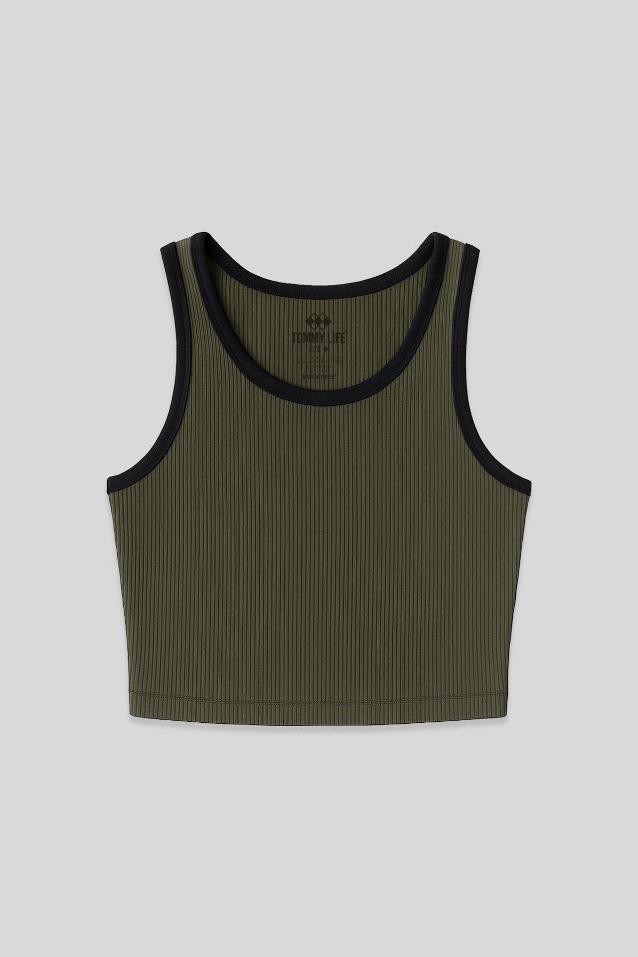 TOMMY Ribbed Sleeveless Crop Top 1