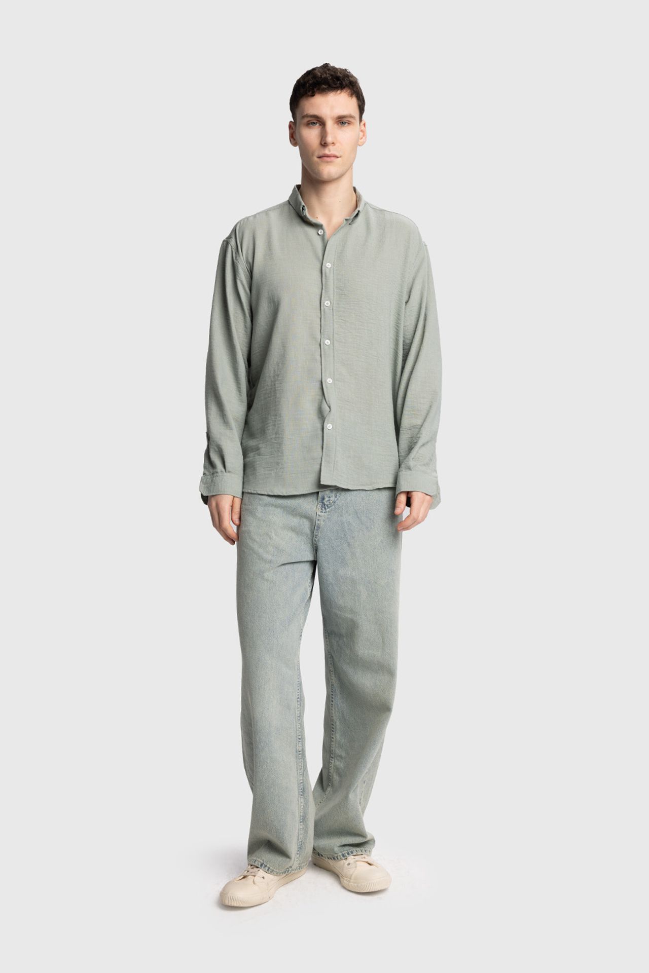 GIESTO Oversized Button-Up Long Sleeve Shirt 5