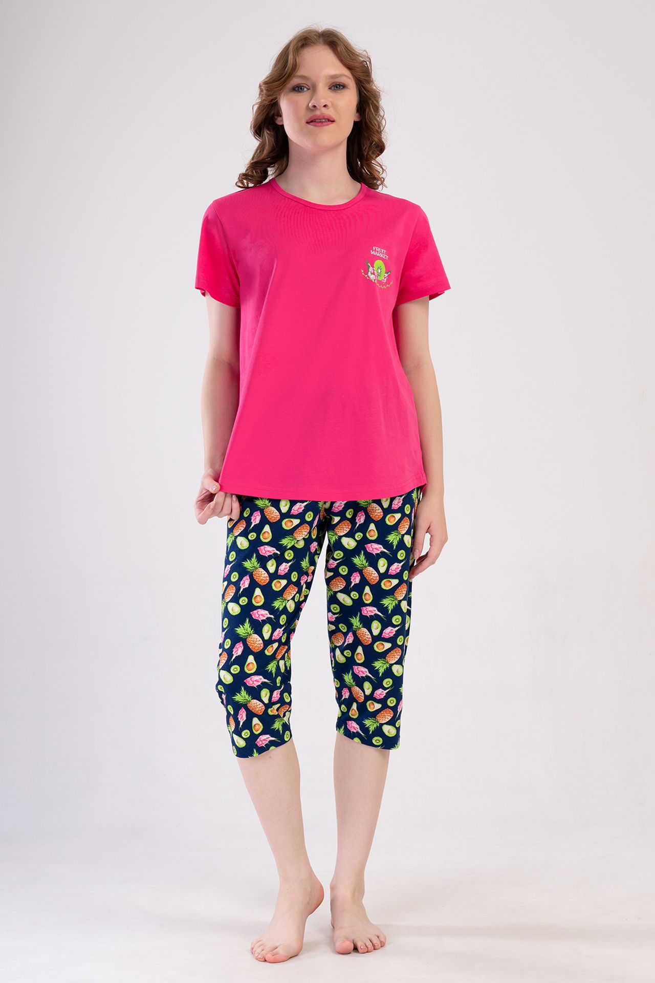 YAKE Rahat Capri İki Parçalı Pijama Takımı 1