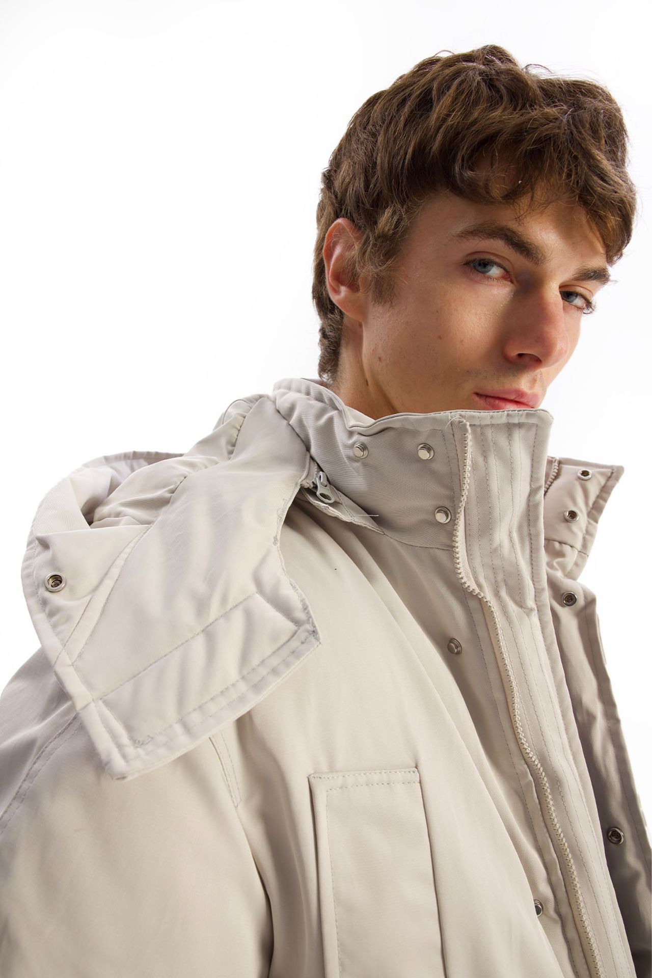 GIESTO Thick Hooded Puff Coat with Zipper and Pockets 2