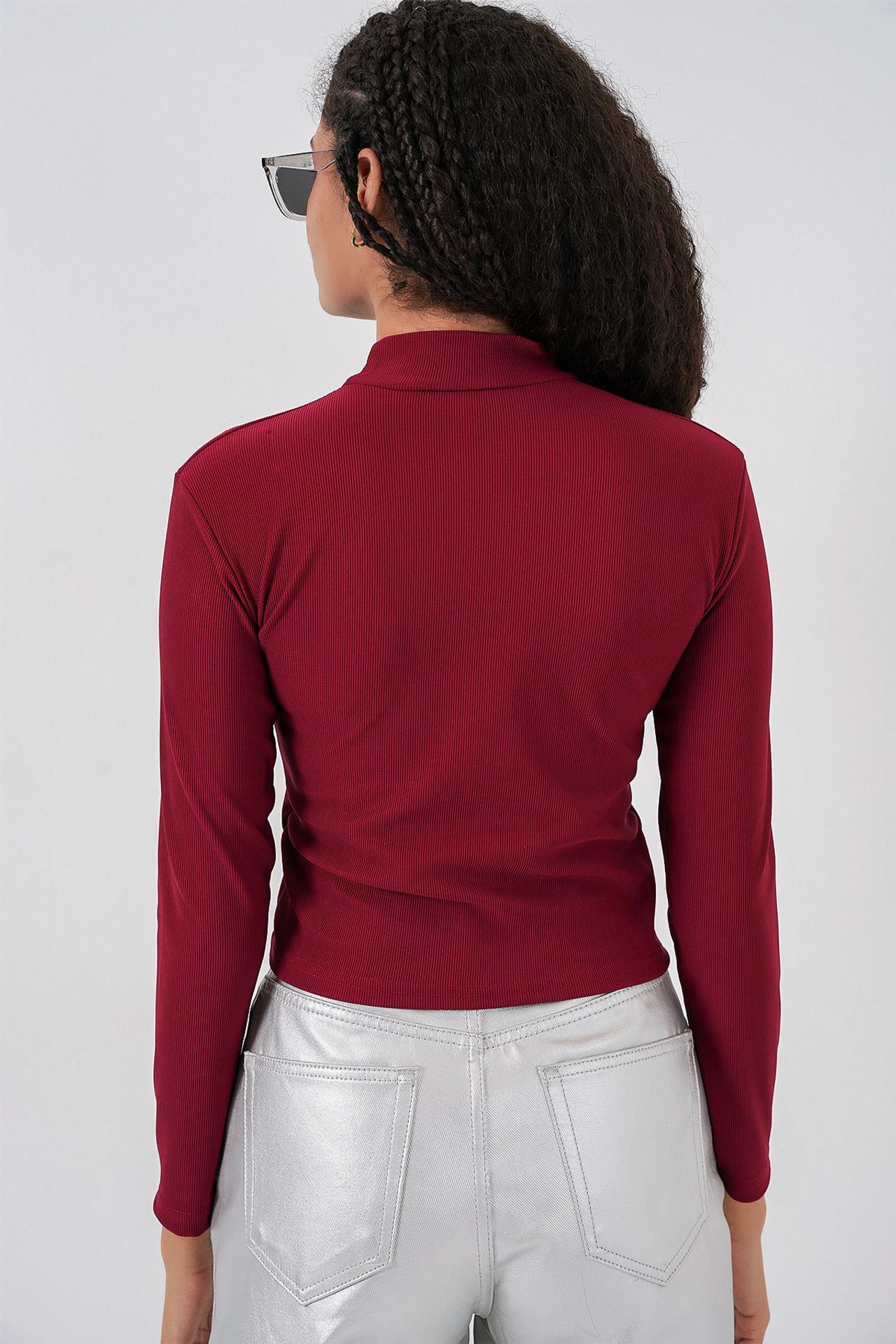 BDART Striped Half Turtleneck Long Sleeve Top with Stone Detail 6